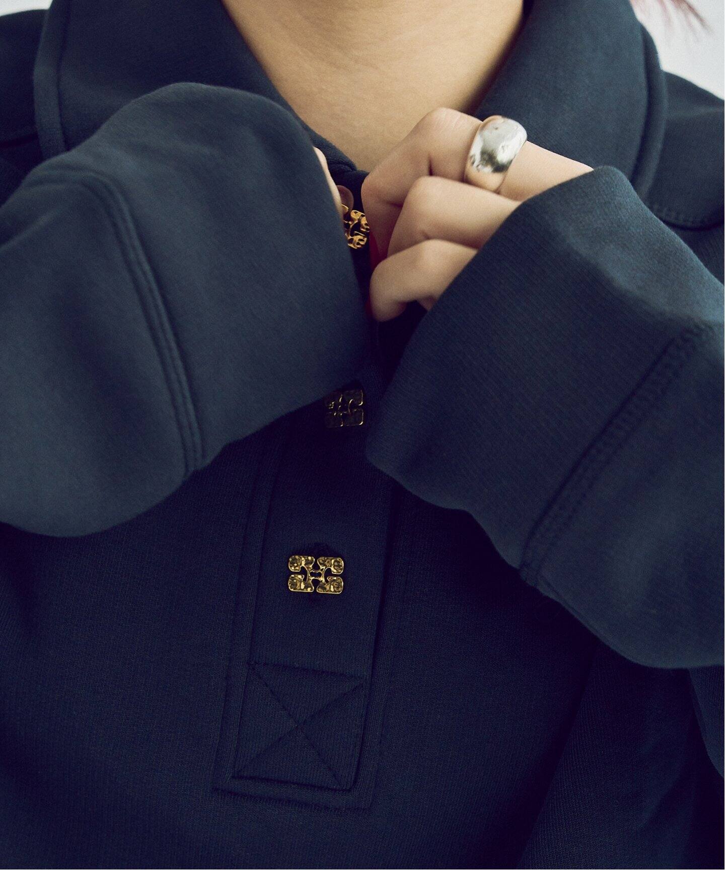 GANNI/ ガニー Heavy Fleece Drop Shoulder Polo（スウェット）｜U by