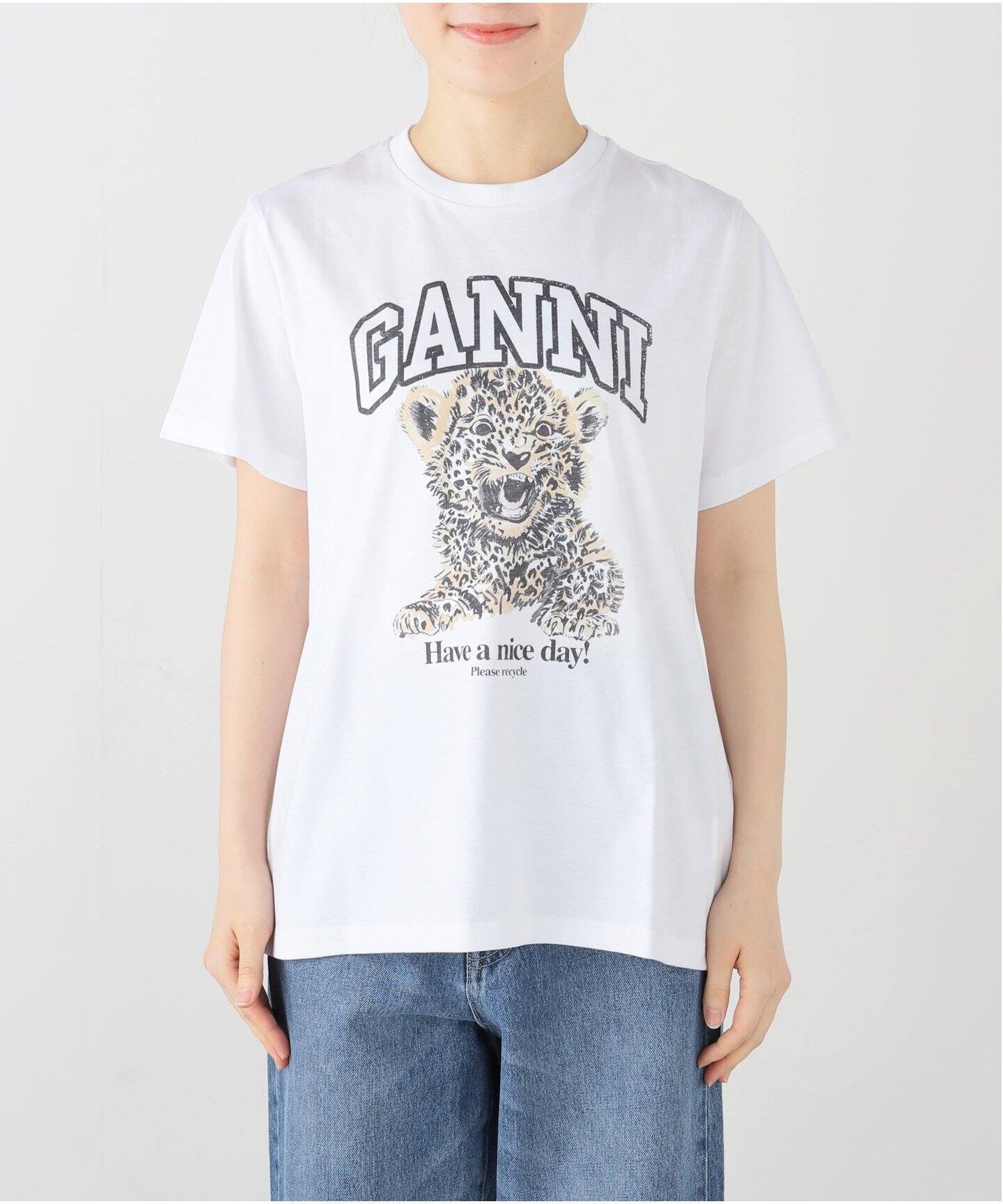 GANNI / ガニー Basic Jersey Leopard Relaxed Tシャツ（Tシャツ 