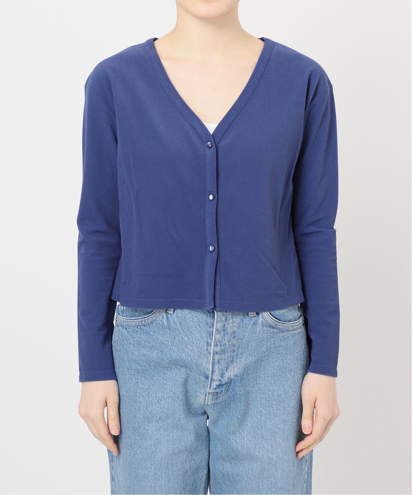 FRAMeWORK ネイビー ボタン付き カーディガン ゴールドボタンパイピングカーディガン | ファッション通販