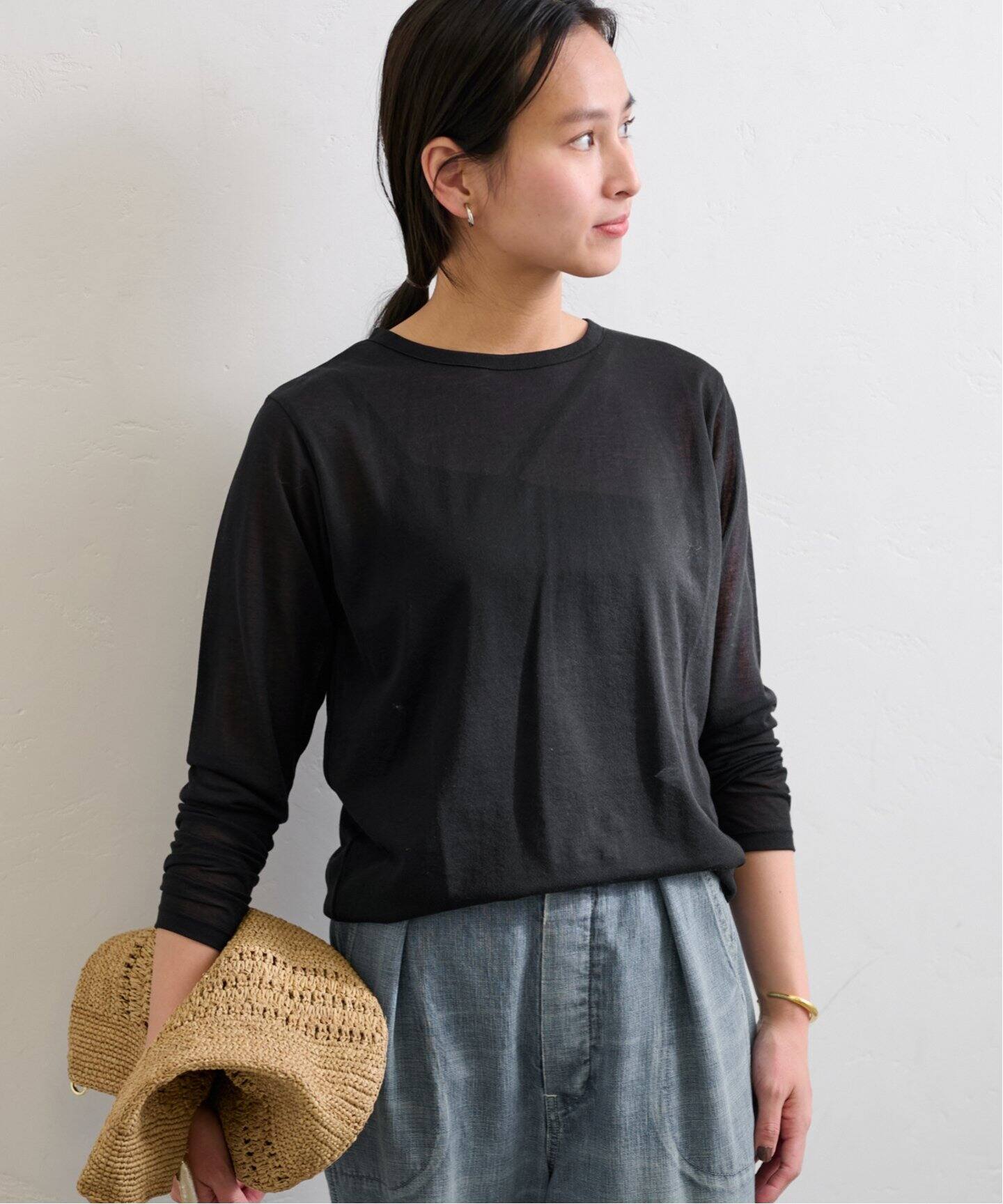 美品　FRAMeWORK フレームワーク　ブラック カットシアートップス カットシアートップス（Tシャツ／カットソー）｜FRAMeWORK