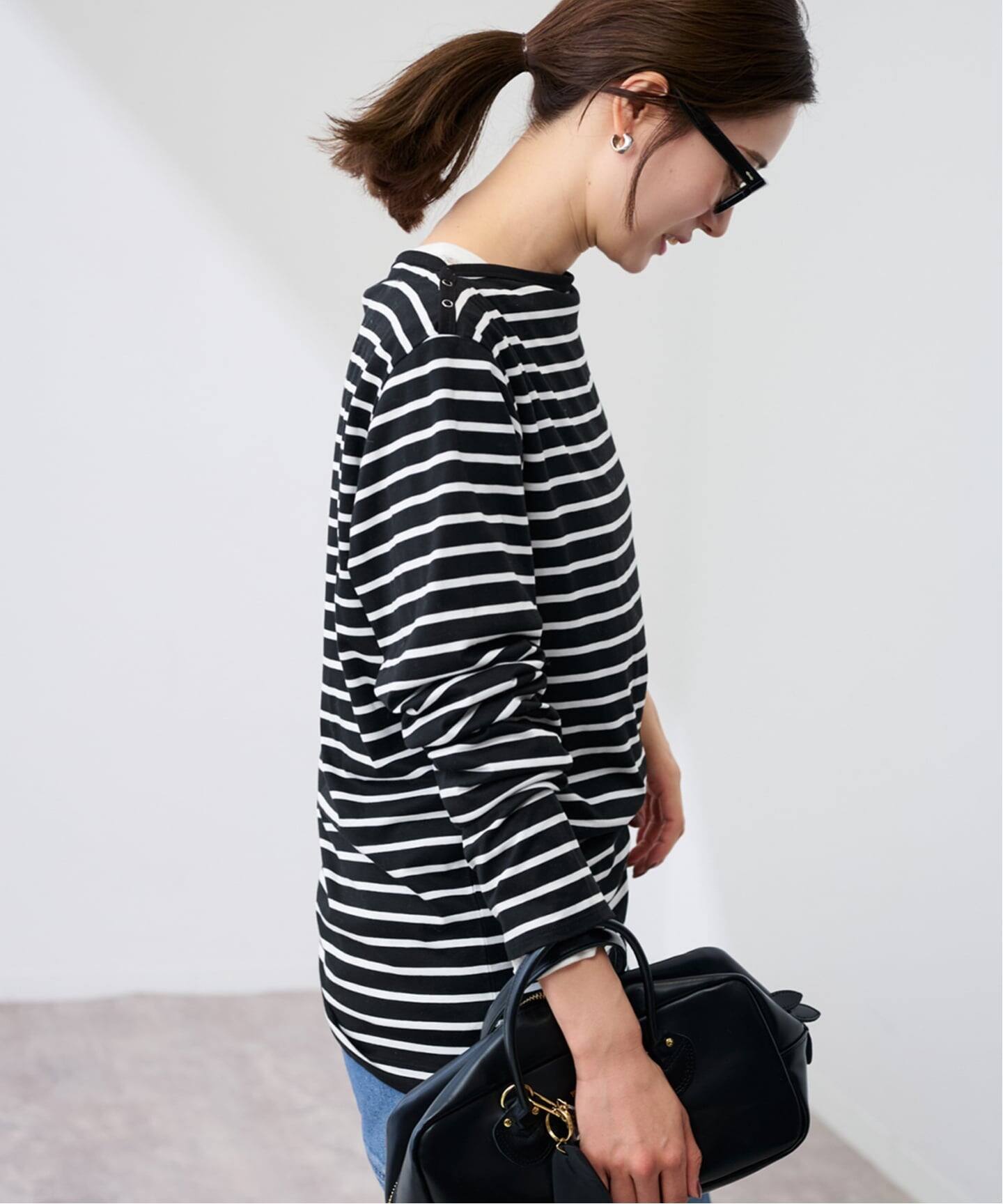 ショルダースナップボーダーTee（Tシャツ／カットソー）｜FRAMeWORK