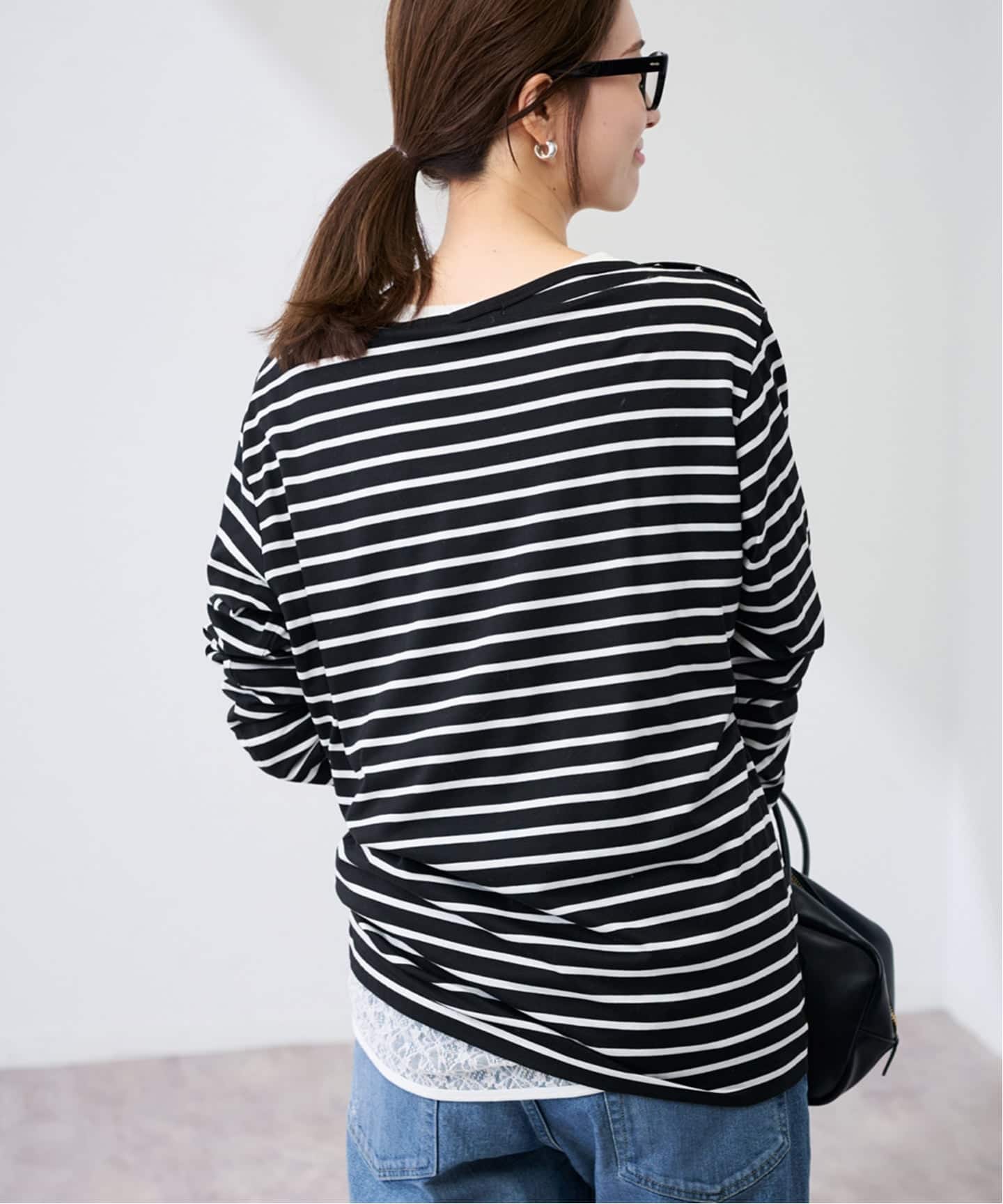 値下げ‼️FRAMeWORK ショルダーボーダースナップT ショルダースナップボーダーTee（Tシャツ／カットソー）｜FRAMeWORK