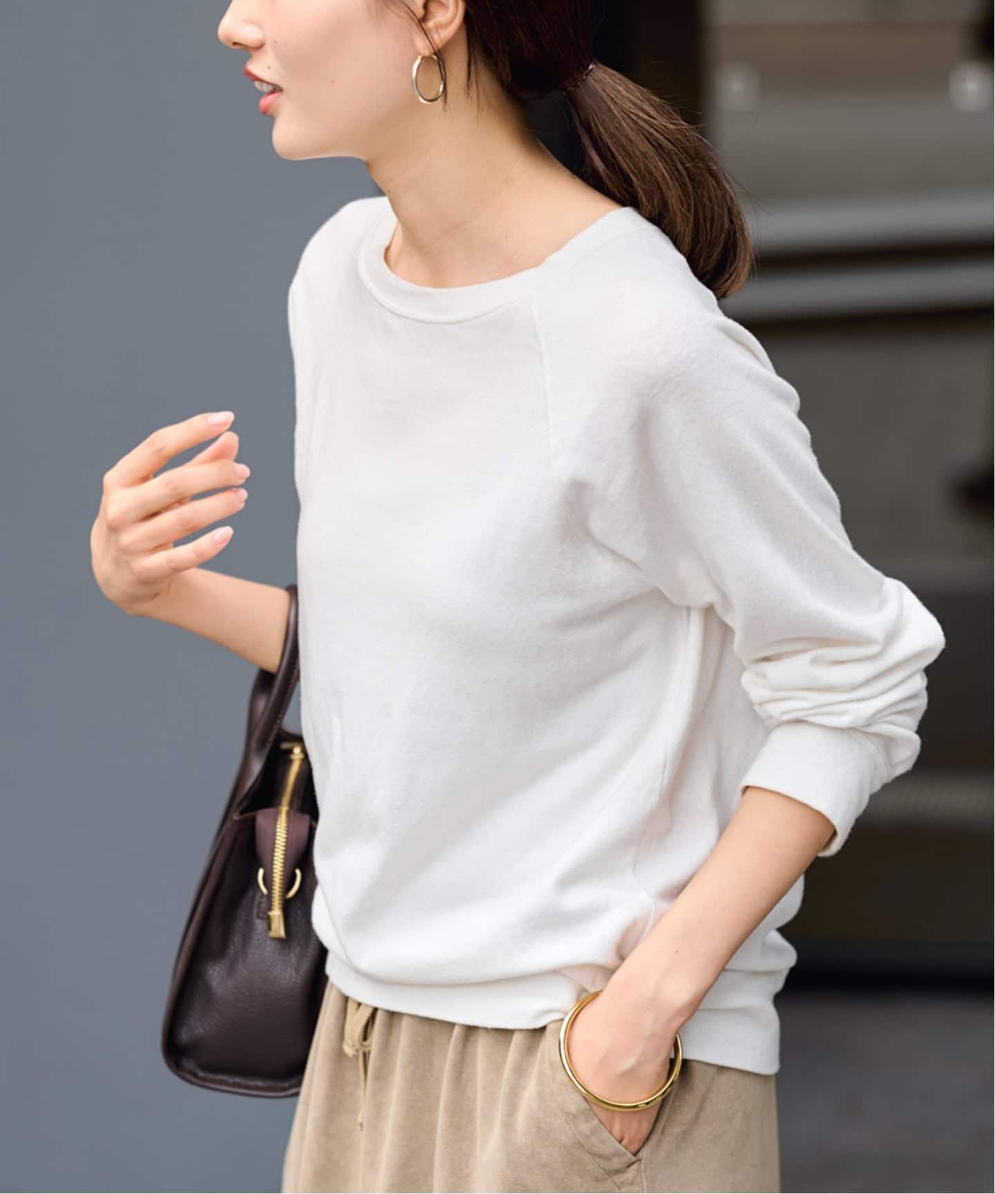 新品タグ付き☆FRAMeWORK☆NEWスラブベアテンプルオーバー☆ホワイト ≪追加≫NEWスラブベアテンプルオーバー2（Tシャツ/カットソー