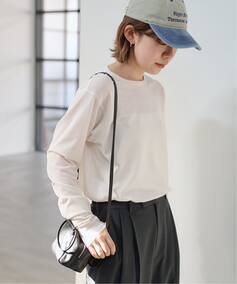 リネンブレンドミニ裏毛プルオーバーのコーディネートスナップ（rika 