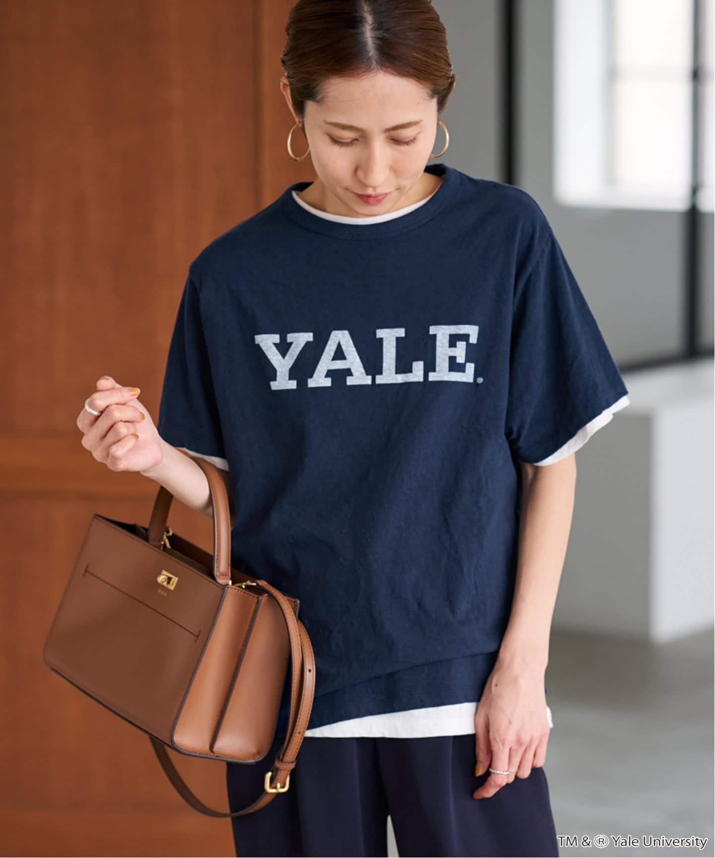 FRAMeWORK - FRAMeWORK 新品タグ付き★ C/キュプラ天竺ハーフスリーブT ホワイト YALEハーフスリーブT（Tシャツ/カットソー）｜FRAMeWORK