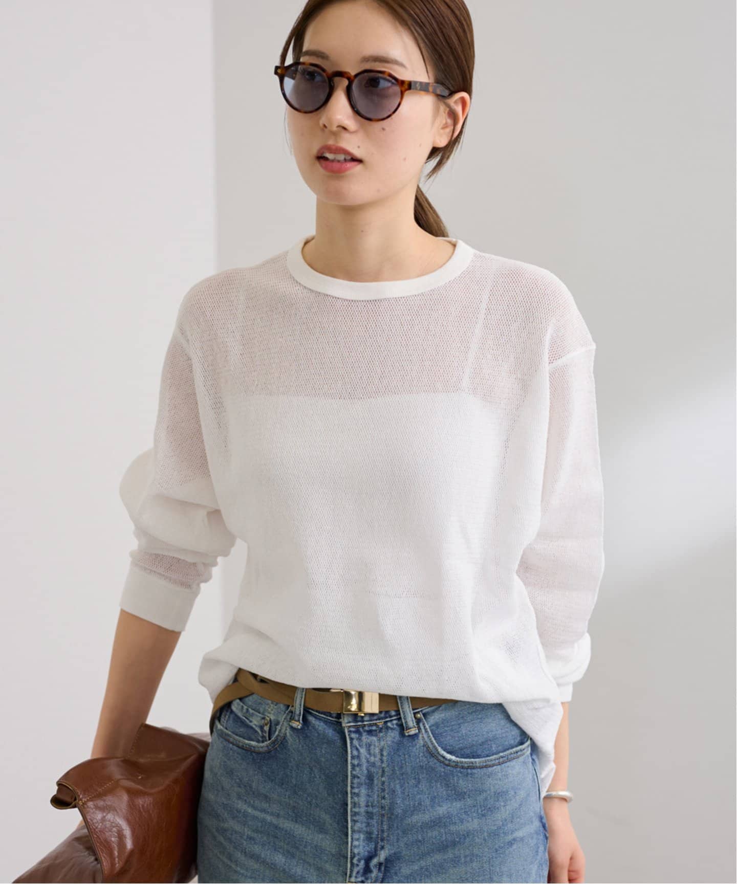 メッシュ　ロンT Lサイズ FRAMeWORK tシャツ メッシュロンT レディース : ZOZOTOWN Yahoo