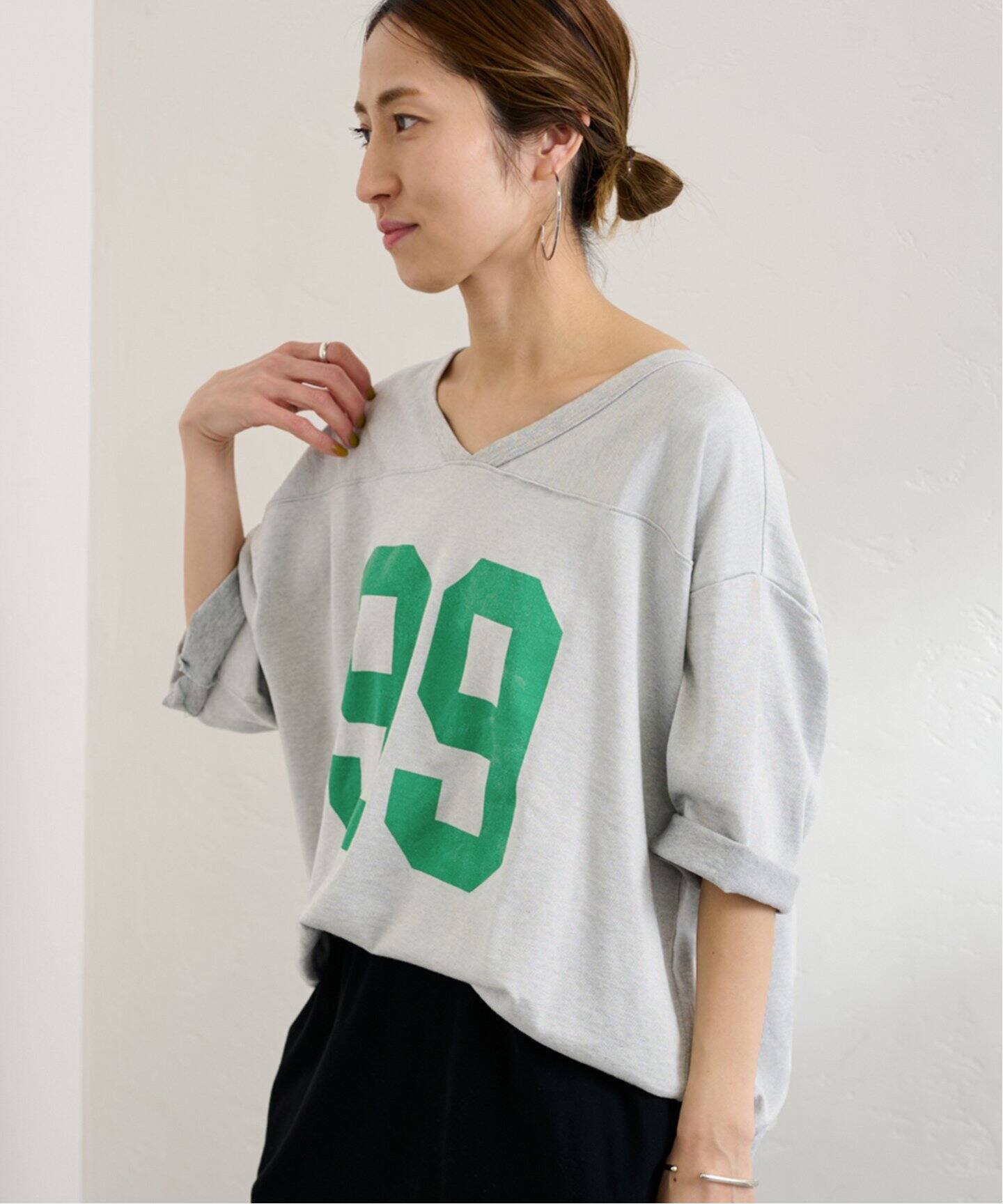 VネックフットボールTEE（Tシャツ／カットソー）｜FRAMeWORK