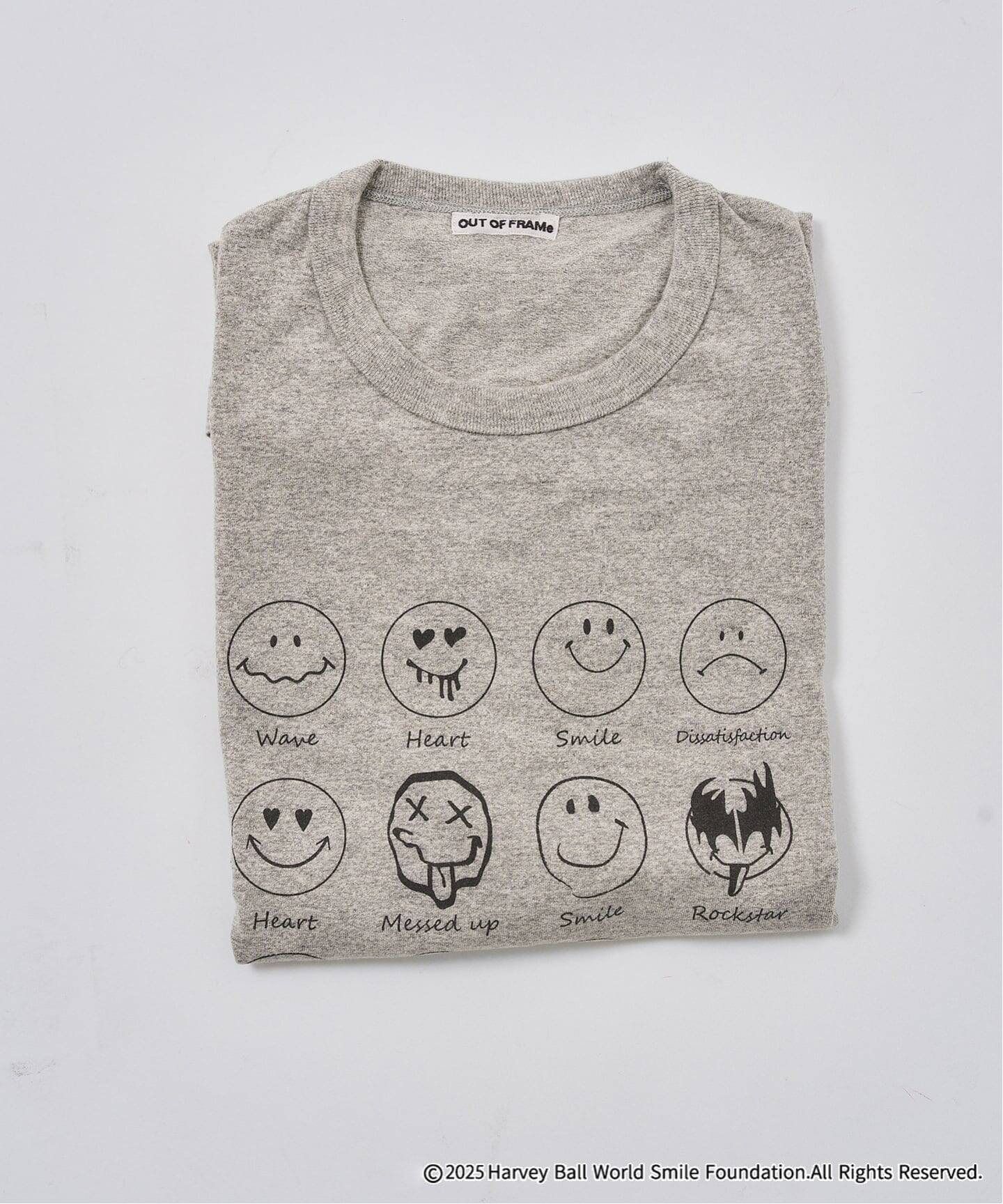 フレームワーク 人気 完売 スマイルTシャツ OUT OF FRAMe 8812melangeTシャツ SMILE(Tシャツ/カットソー