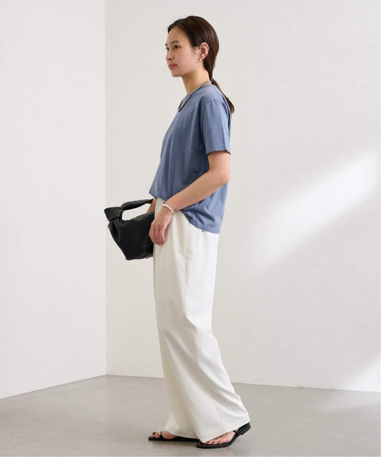 極美品 CALMER カルメール ランダムリブクルーネック CALMER×FRAMeWORK NATURAL DYE Tシャツ（Tシャツ／カットソー