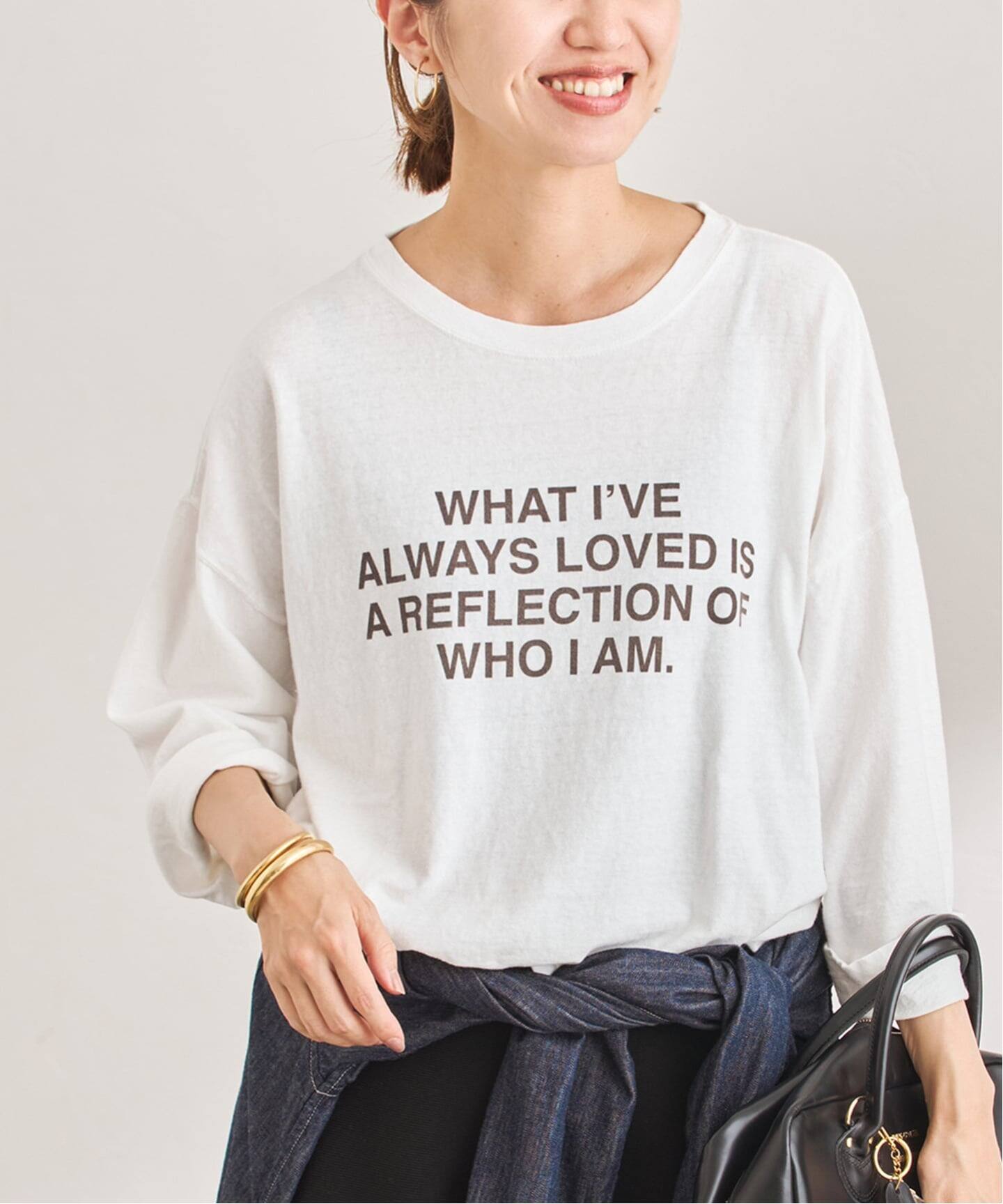 クロップドスリーブロゴロンT（Tシャツ／カットソー