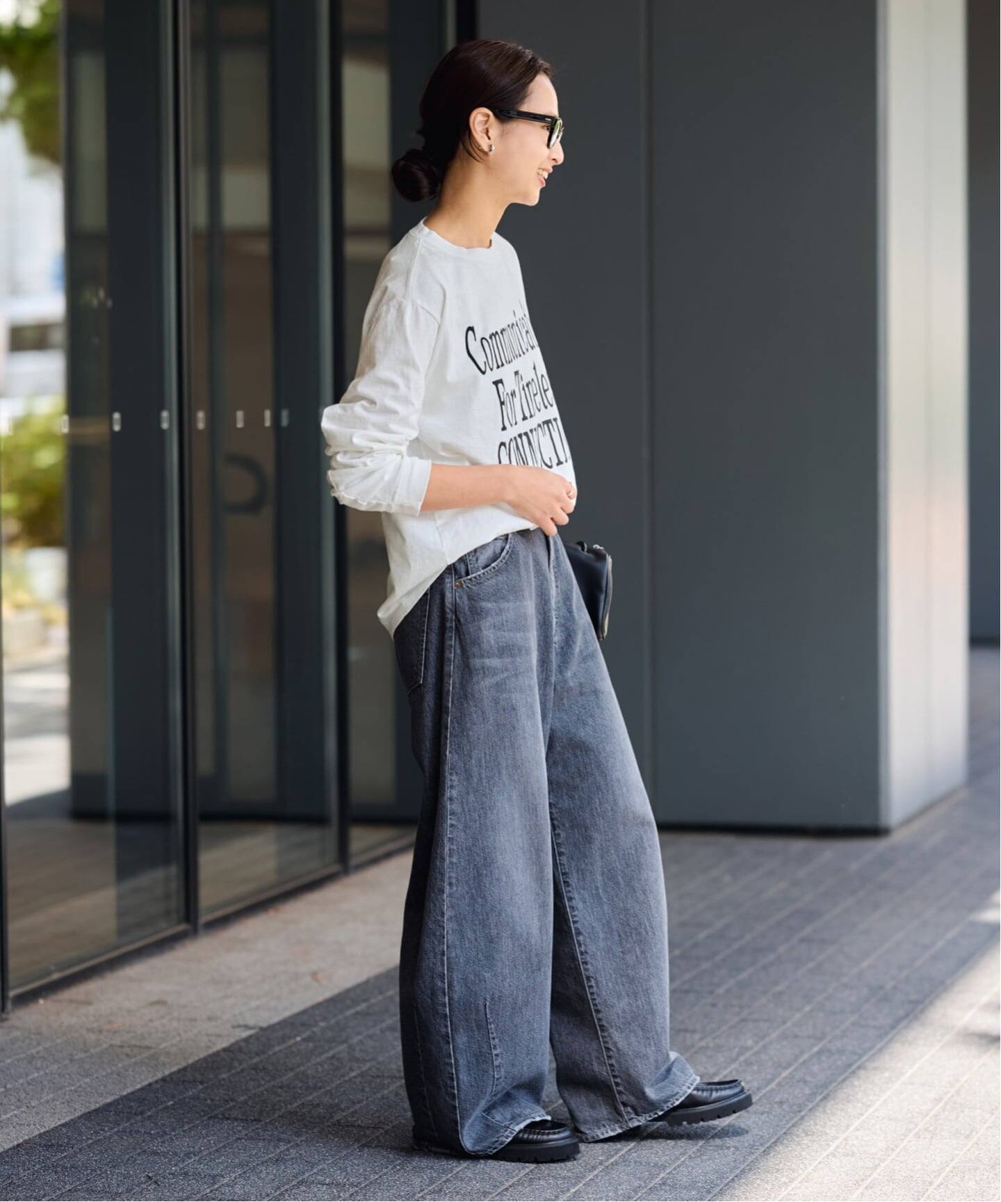 メッセージロゴロングTシャツ（Tシャツ／カットソー）｜FRAMeWORK