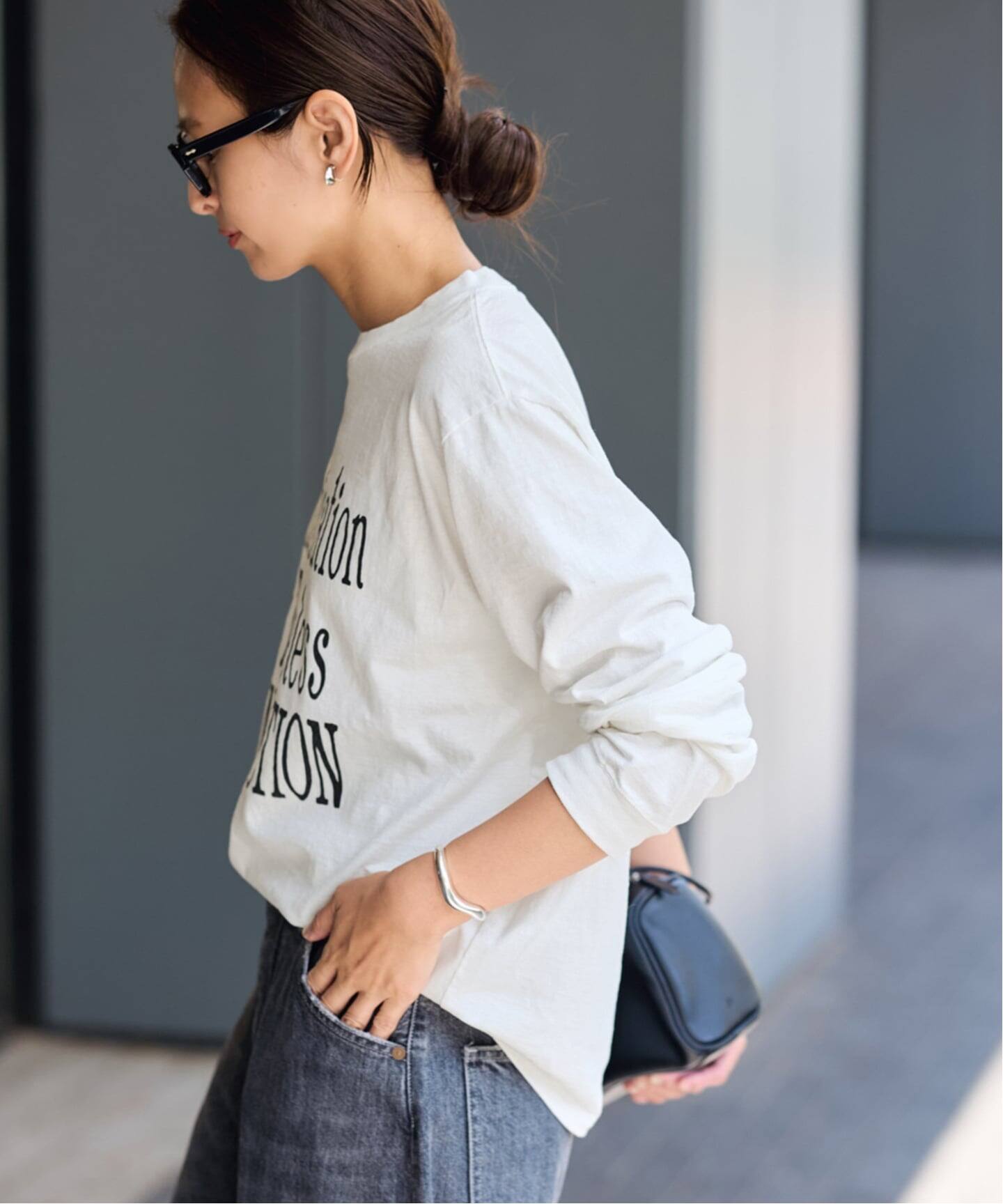 メッセージロゴロングTシャツ（Tシャツ／カットソー）｜FRAMeWORK