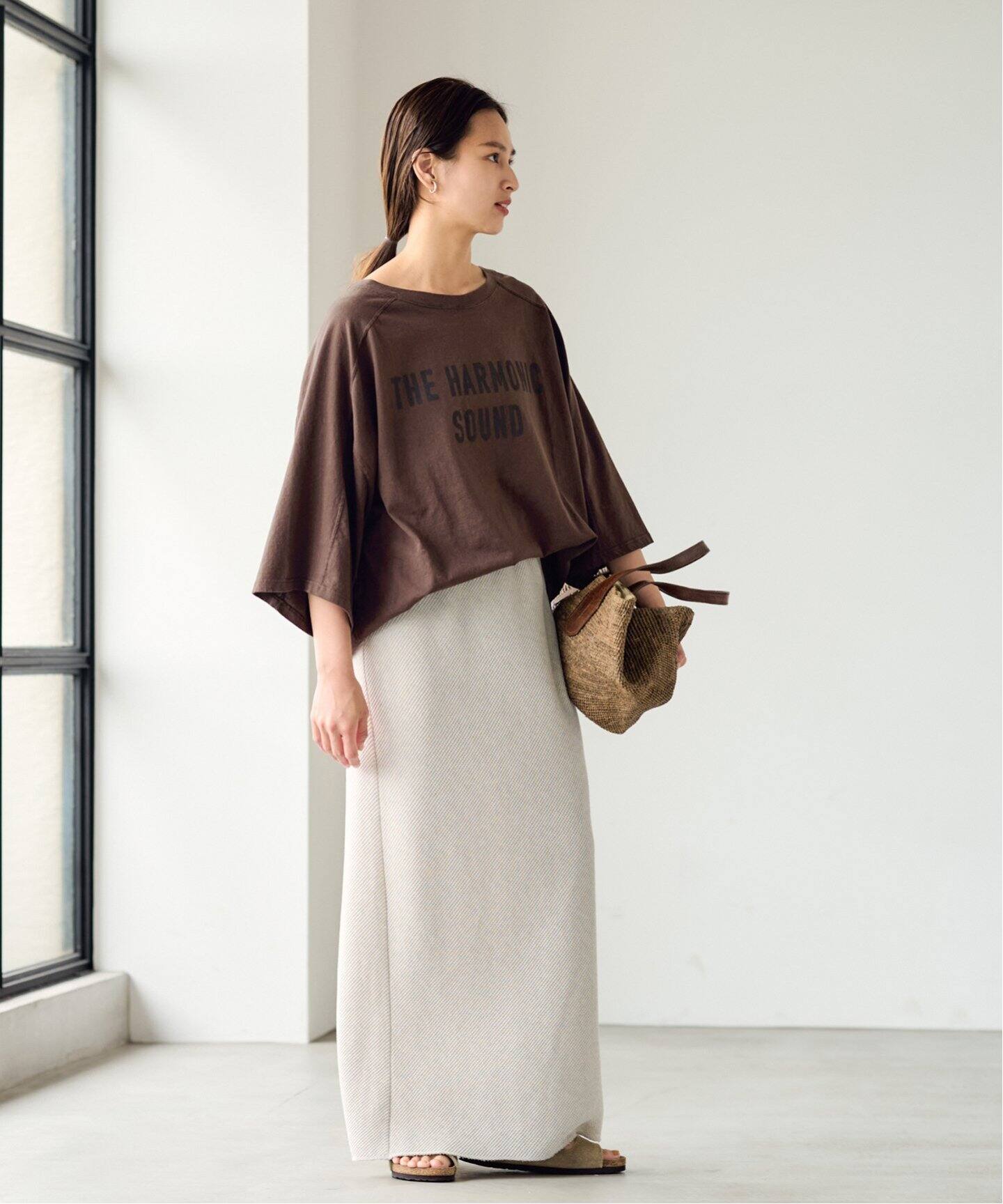 FRAMeWORK NEW ハーフスリーブロゴ　T ［ブラウン］未使用 ≪WEB限定≫NEWハーフスリーブロゴTEE（Tシャツ／カットソー