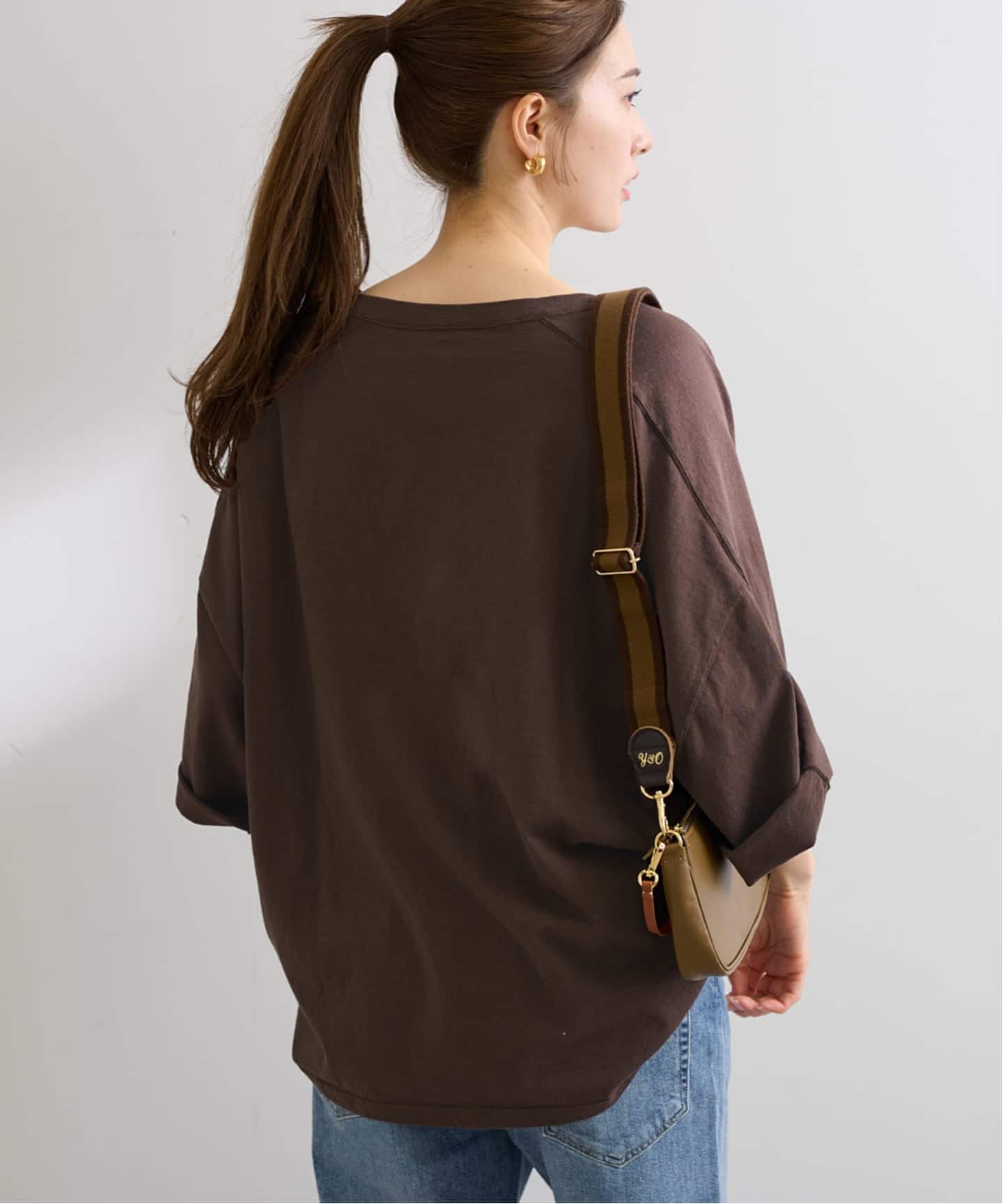 FRAMeWORK NEW ハーフスリーブロゴ　T ［ブラウン］未使用 ≪WEB限定≫NEWハーフスリーブロゴTEE（Tシャツ／カットソー