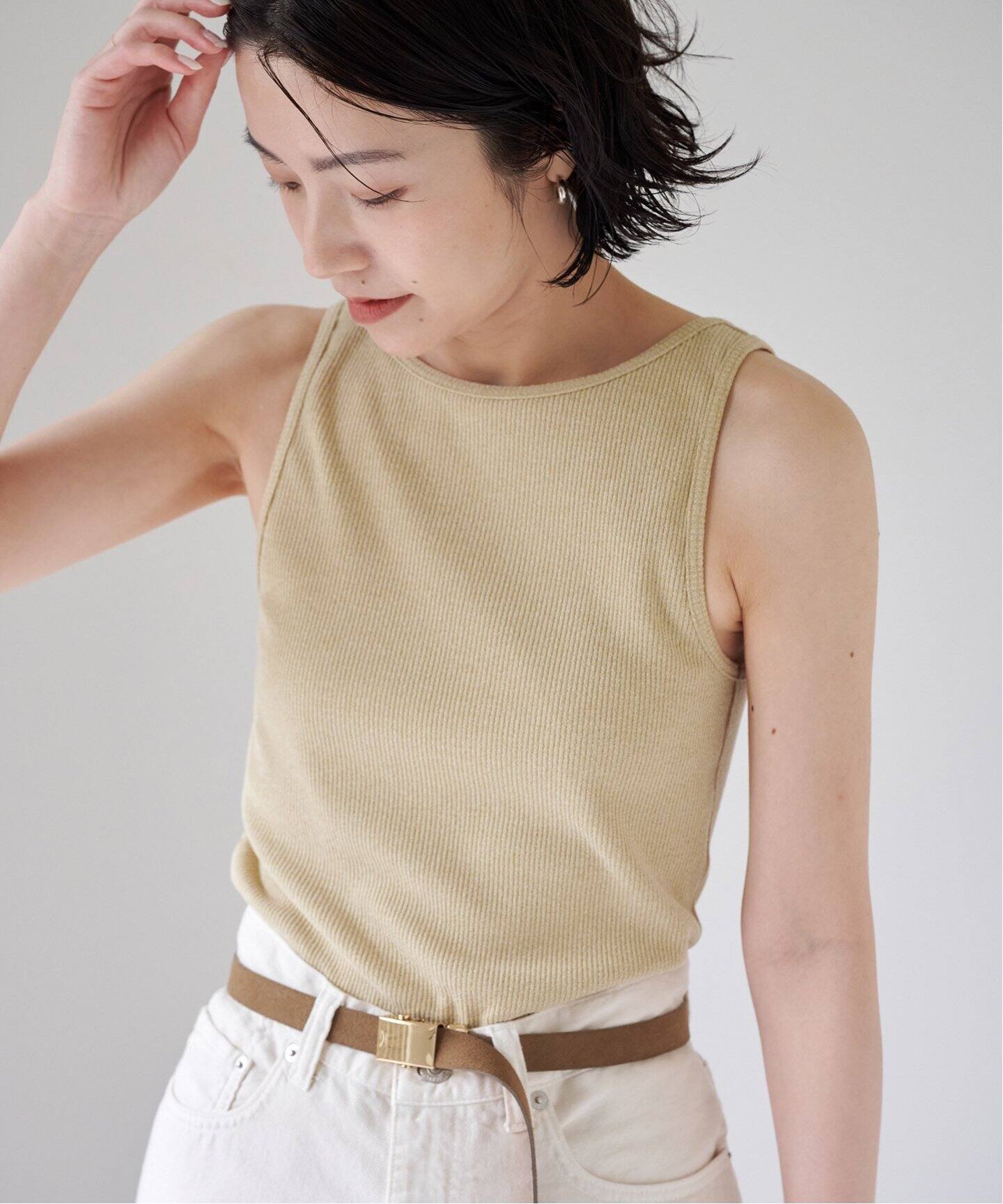 FRAMeWORK×EMILY WEEK メランジブークレリブタンクトップ