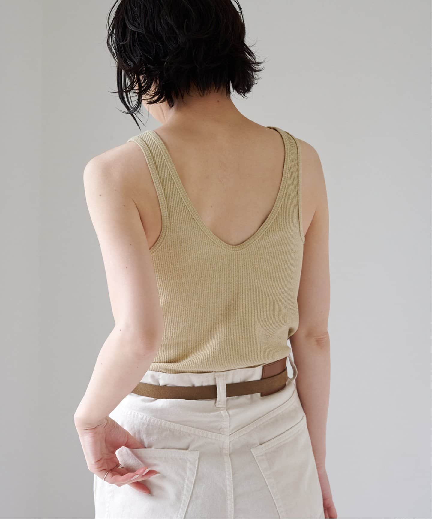 FRAMeWORK×EMILY WEEK メランジブークレリブタンクトップ
