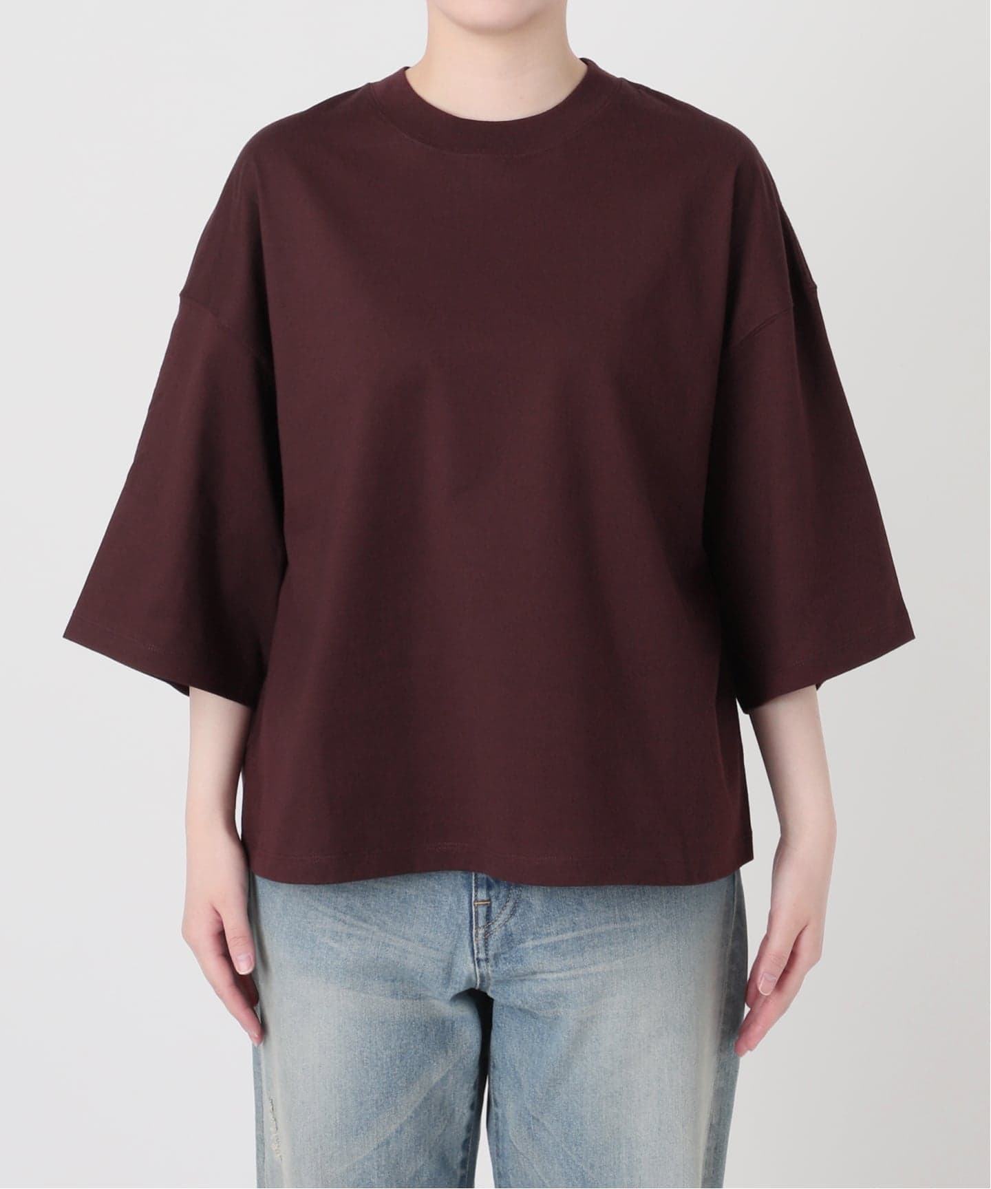 【新品】FRAMeWORK モックネックTシャツ ボルドーカラー ≪追加≫モックネックTシャツ2（Tシャツ／カットソー）｜FRAMeWORK