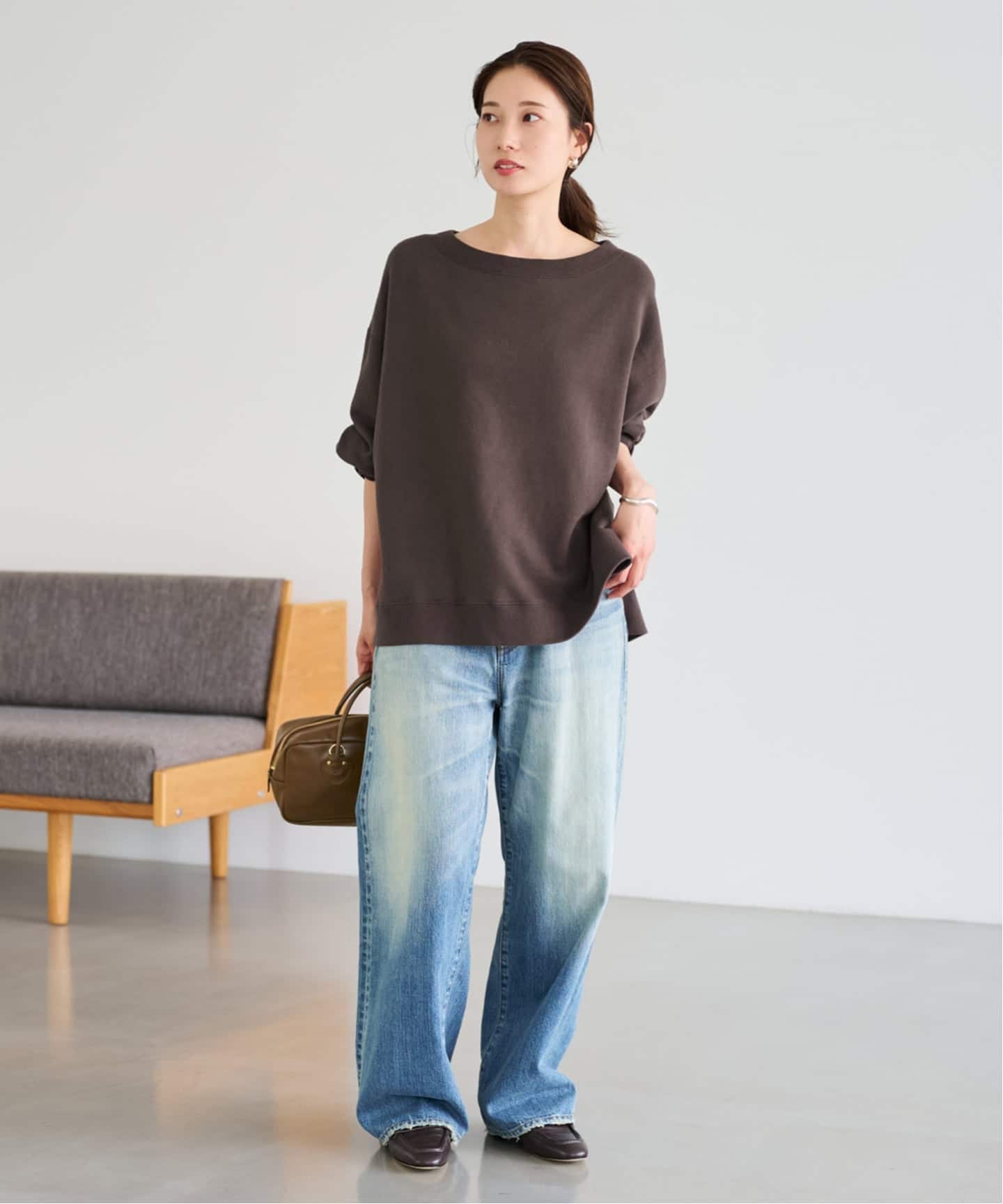 ≪一部カラーWEB限定 / 追加≫ボートネックワイドスウェット 3