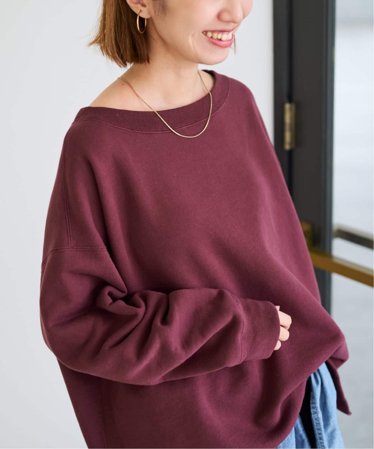 FRAMeWORK ボートネックワイドスウェット3 ≪一部カラーWEB限定 / 追加≫ボートネックワイドスウェット 3