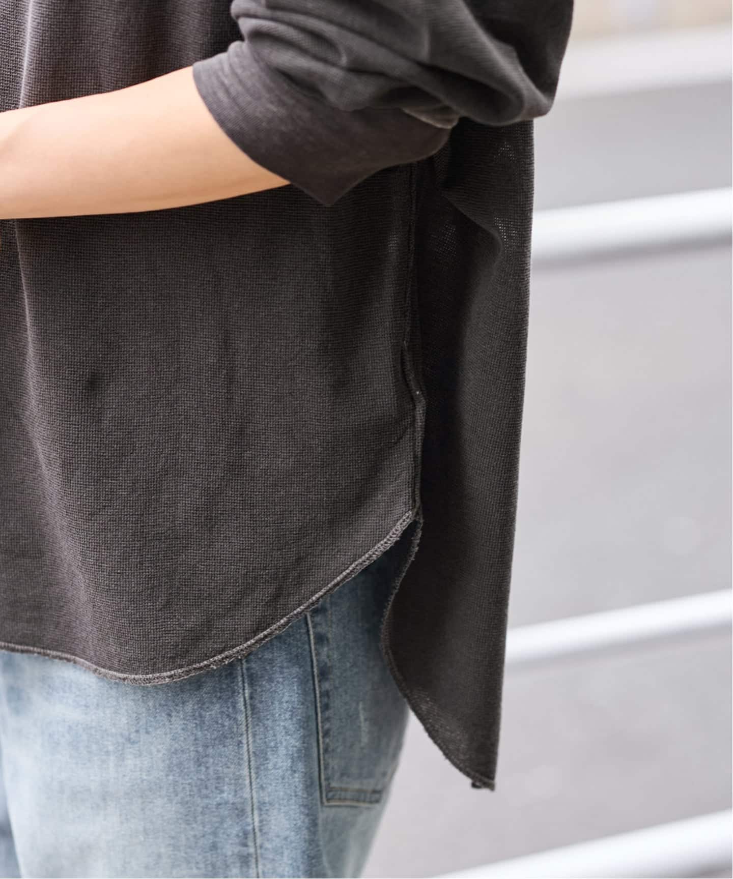 FRAMeWORK サーフニットヘンリーTee グレー フレームワーク FRAMeWORK ≪追加予約≫サーフニットヘンリーTee