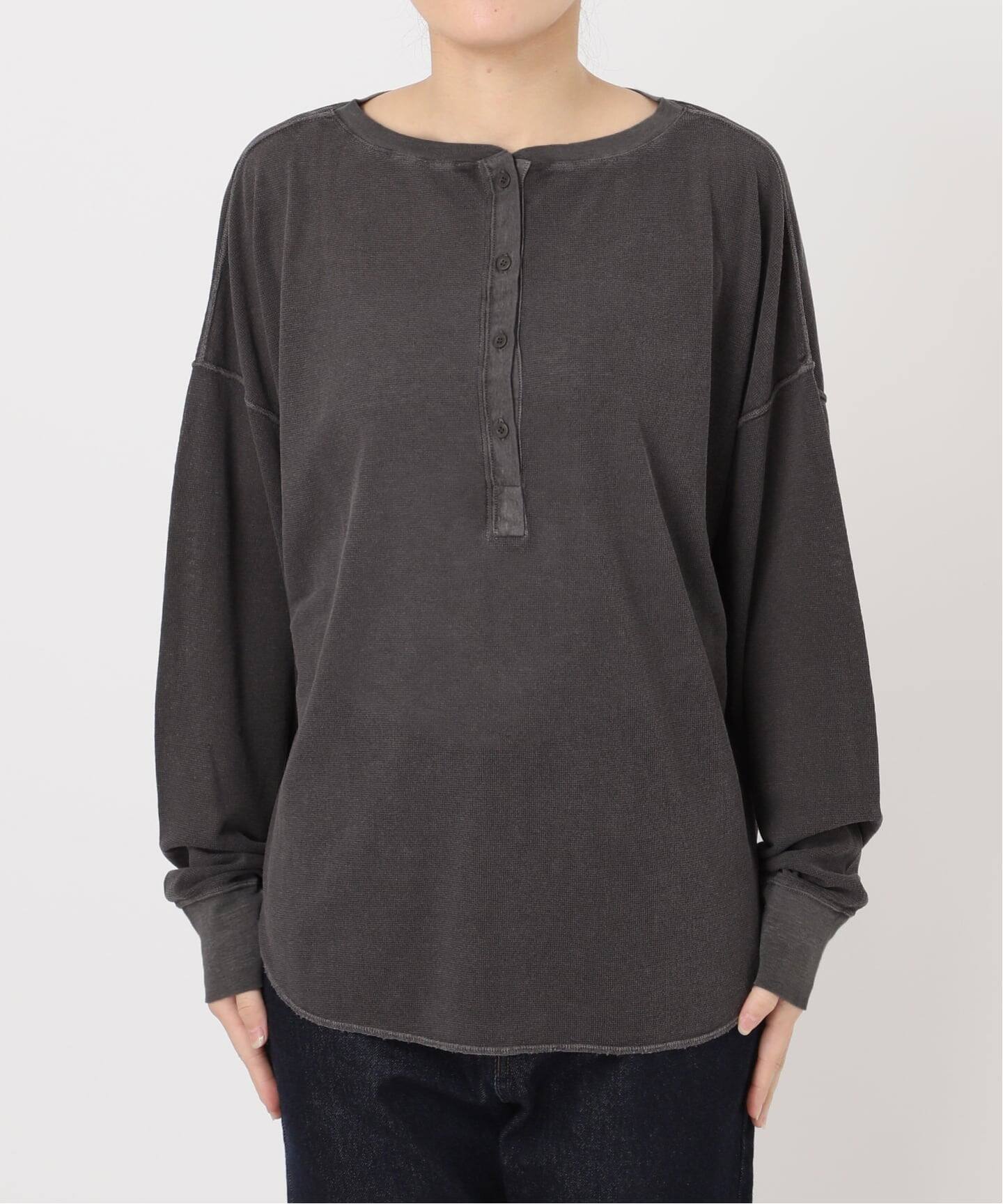 FRAMeWORK サーフニットヘンリーTee グレー ≪追加≫サーフニットヘンリーTee（Tシャツ／カットソー