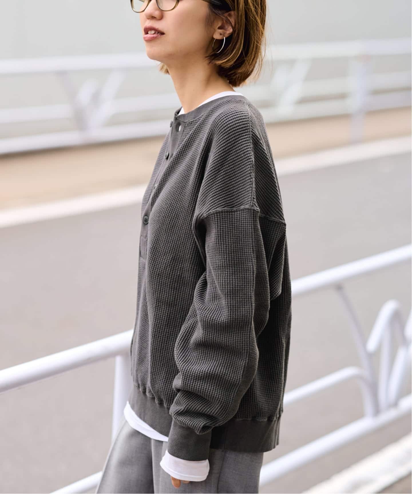 【FRAMeWORK】ワッフルヘンリープルオーバー フリーサイズ ≪追加≫ワッフルヘンリープルオーバー（Tシャツ／カットソー