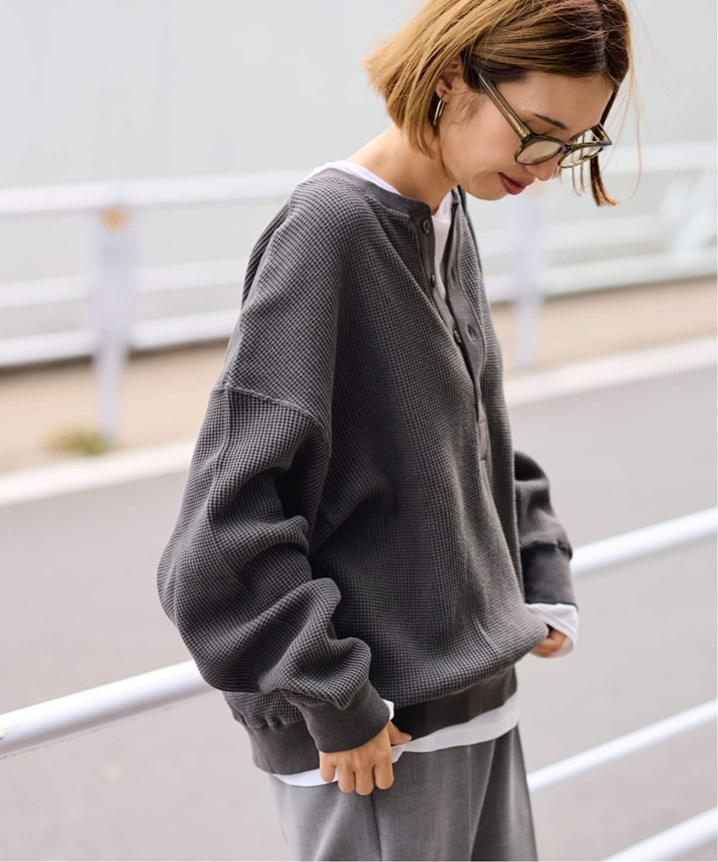 【美品】FRAMeWORK （フレームワーク）ワッフルヘンリープルオーバー ≪追加≫ワッフルヘンリープルオーバー（Tシャツ/カットソー