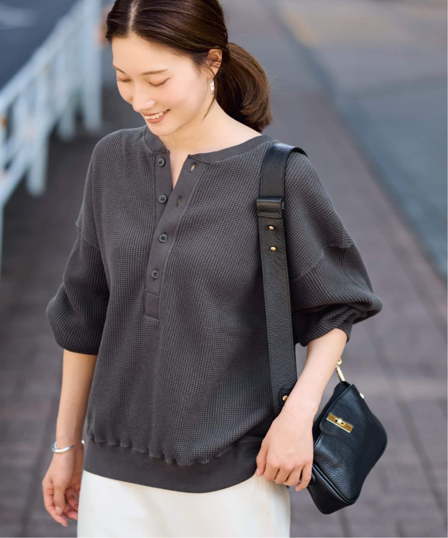 【美品】FRAMeWORK （フレームワーク）ワッフルヘンリープルオーバー ≪追加≫ワッフルヘンリープルオーバー（Tシャツ／カットソー