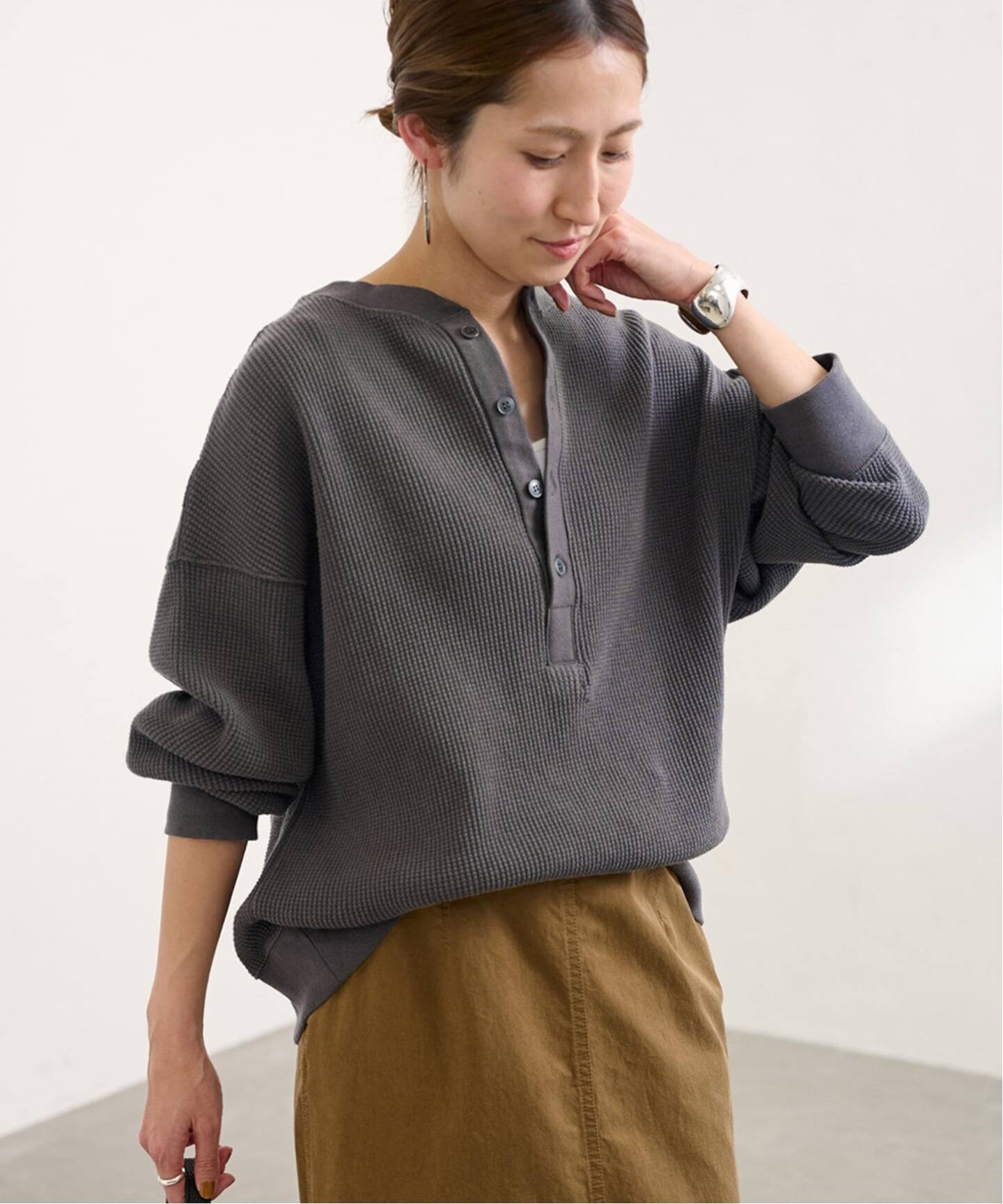 【美品】FRAMeWORK （フレームワーク）ワッフルヘンリープルオーバー ≪追加≫ワッフルヘンリープルオーバー（Tシャツ／カットソー