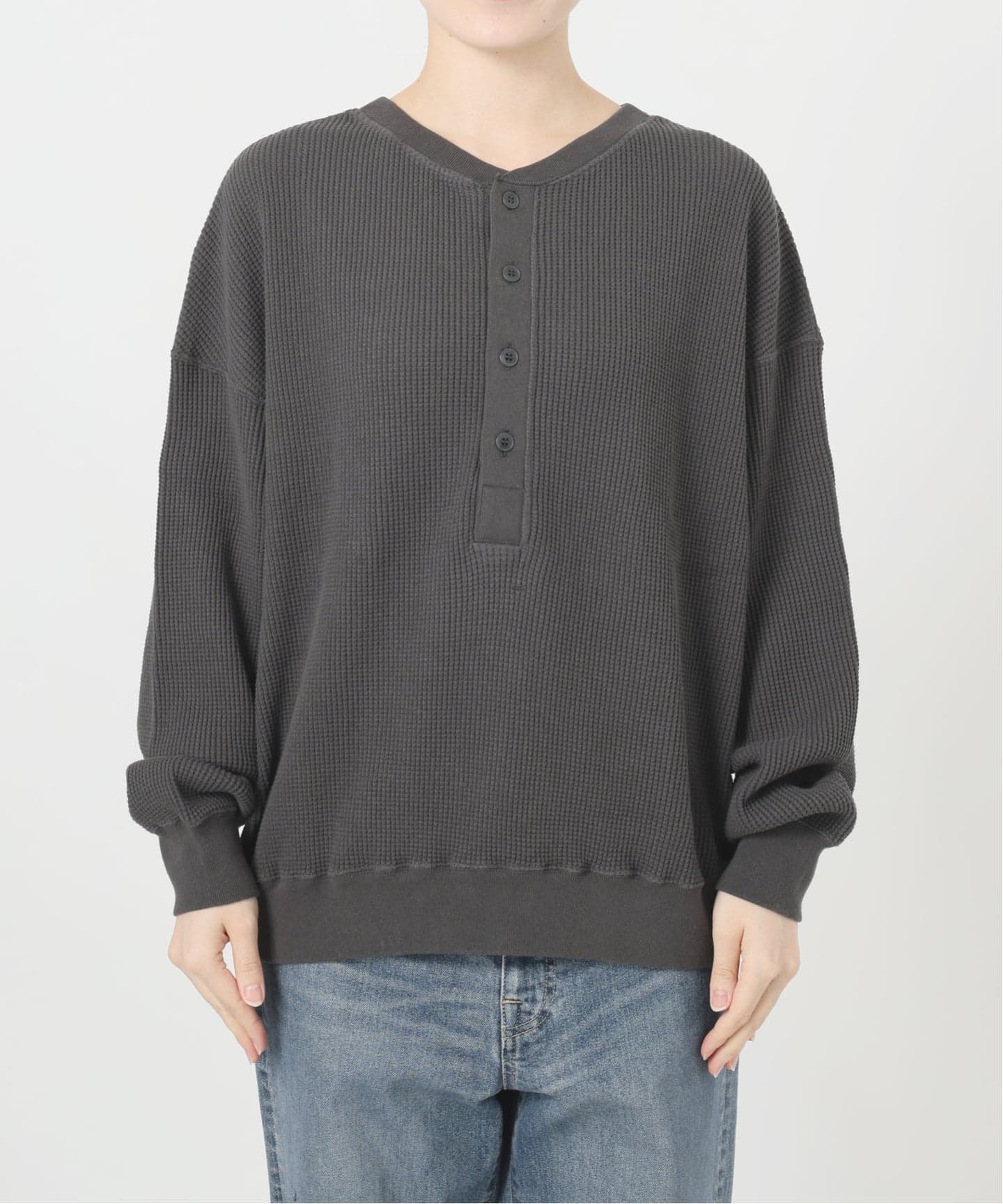 【FRAMeWORK】ワッフルヘンリープルオーバー フリーサイズ ≪追加≫ワッフルヘンリープルオーバー（Tシャツ／カットソー
