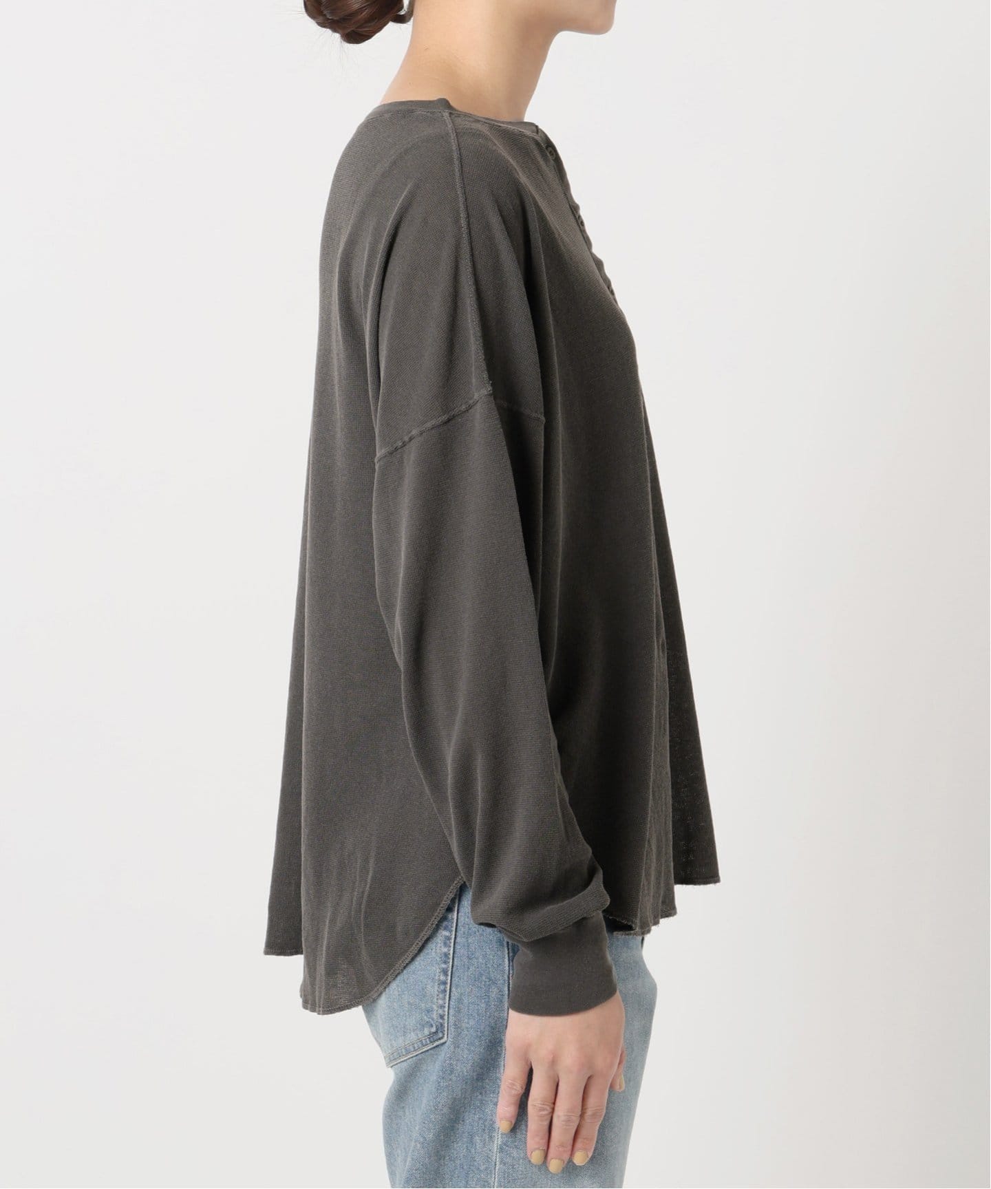 新品　FRAMeWORK サーフニットヘンリーTee フレームワーク　グレー サーフニットヘンリーTee（Tシャツ／カットソー）｜FRAMeWORK