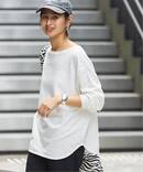 ラフィボートネックLTee