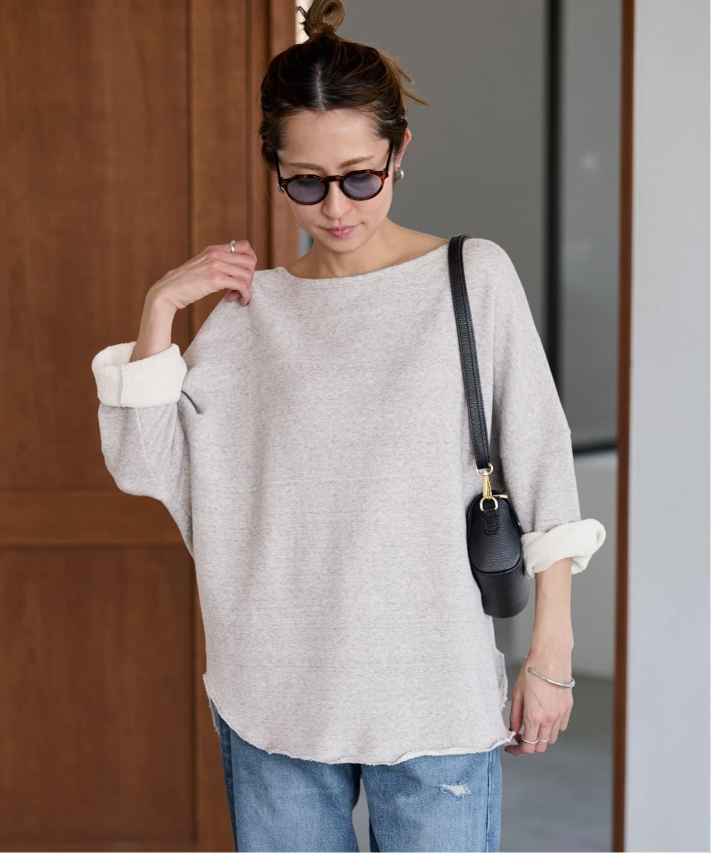 ≪追加≫コットンリヨセルボートネックSWEAT（スウェット