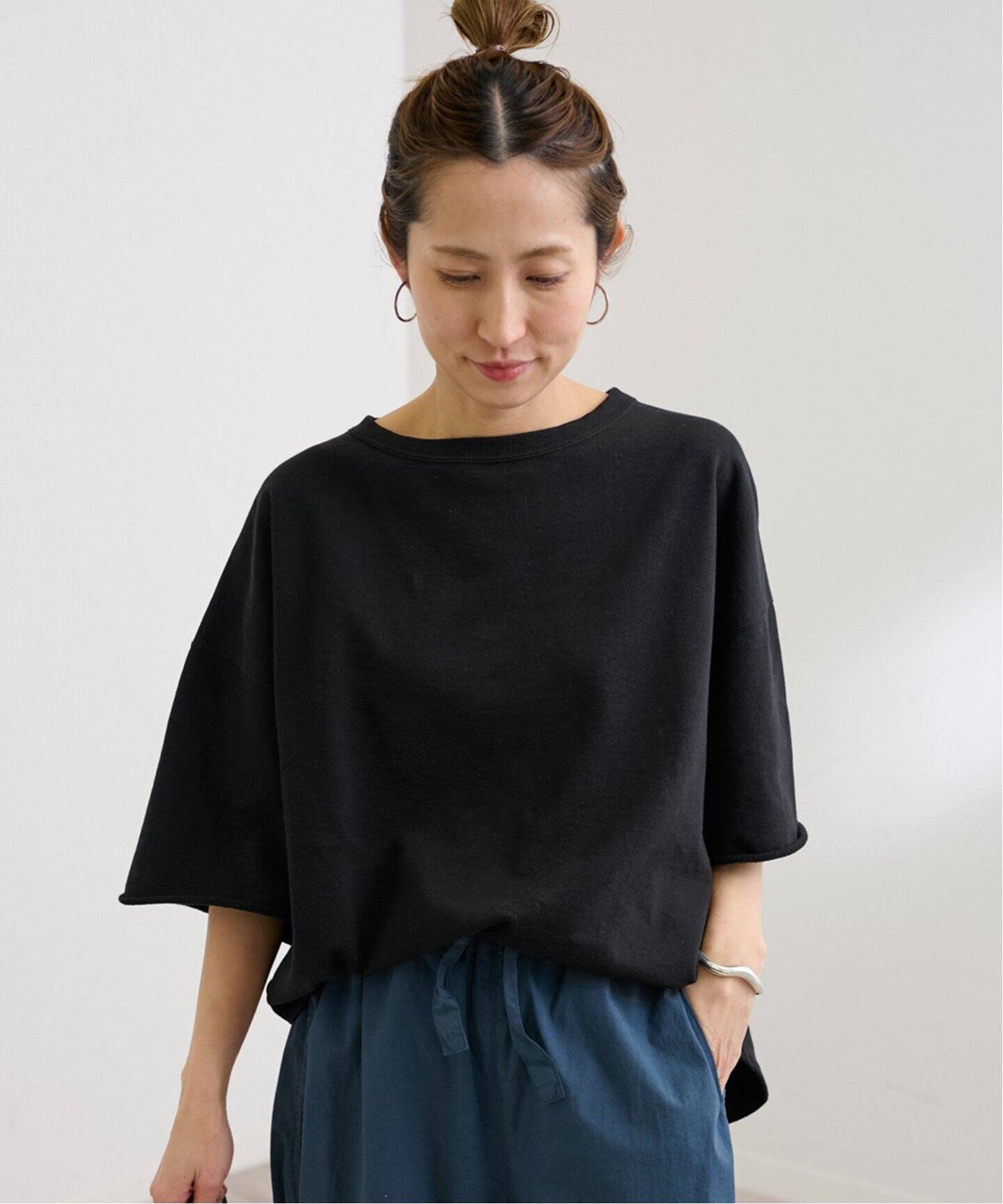 25SS FRAMeWORK ミニ裏毛ハーフスリーブラウンドTee ブラウン 25SS FRAMeWORK ミニ裏毛ハーフスリーブラウンドTee ブラウン
