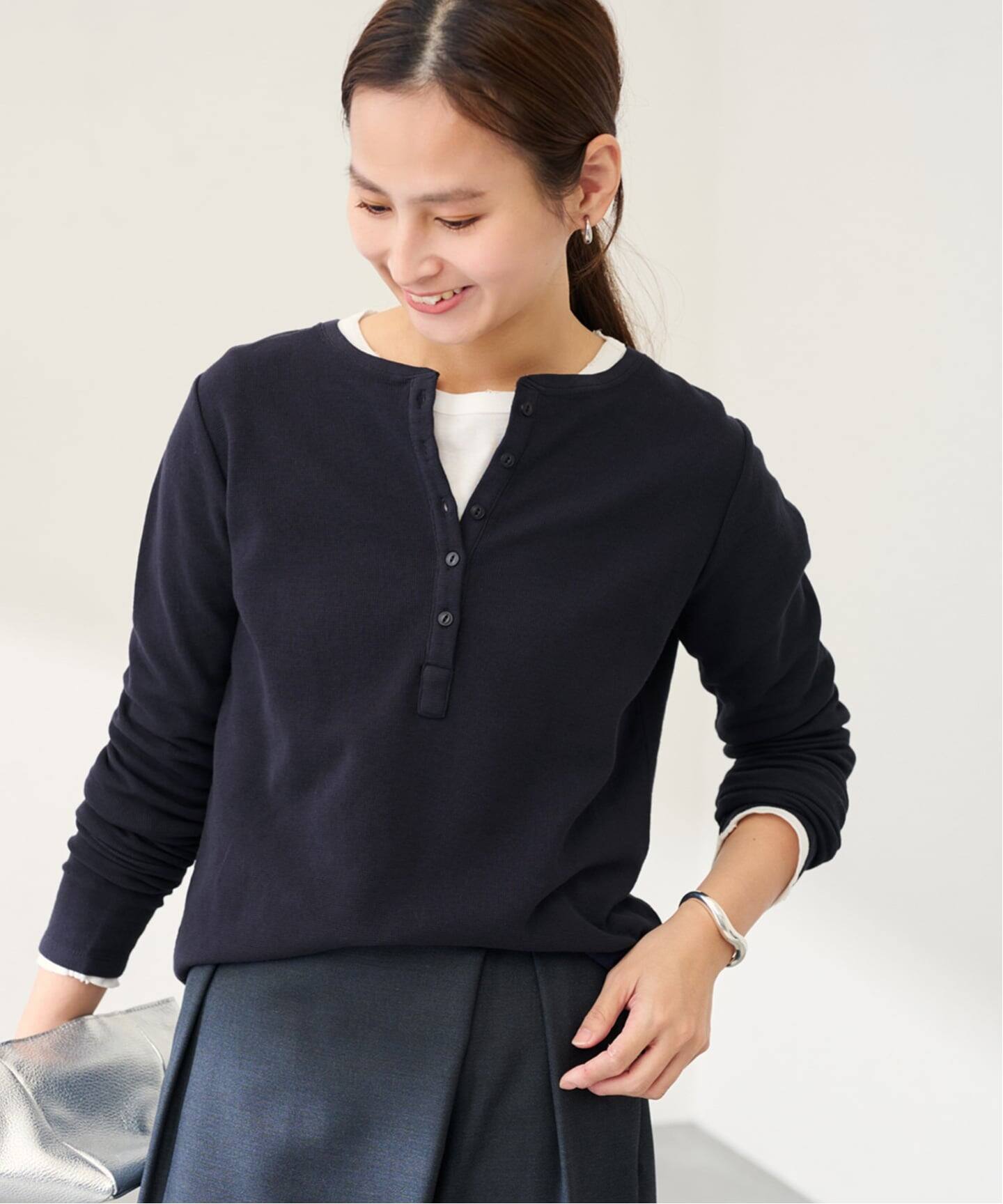 ミニワッフルヘンリーネック（Tシャツ／カットソー）｜FRAMeWORK