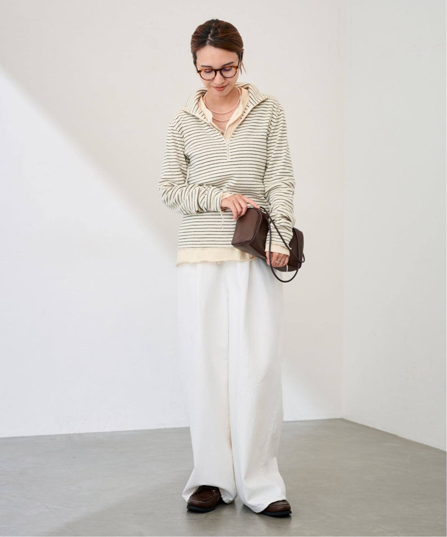 Healthknit/ヘルスニット クラシックフライスハーフジップハイネック