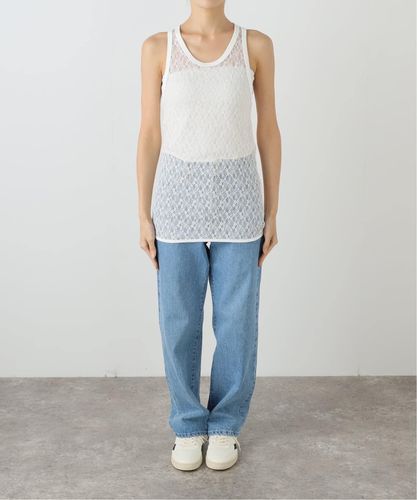 IRONING/アイロニング flower lace タンクトップ（タンクトップ