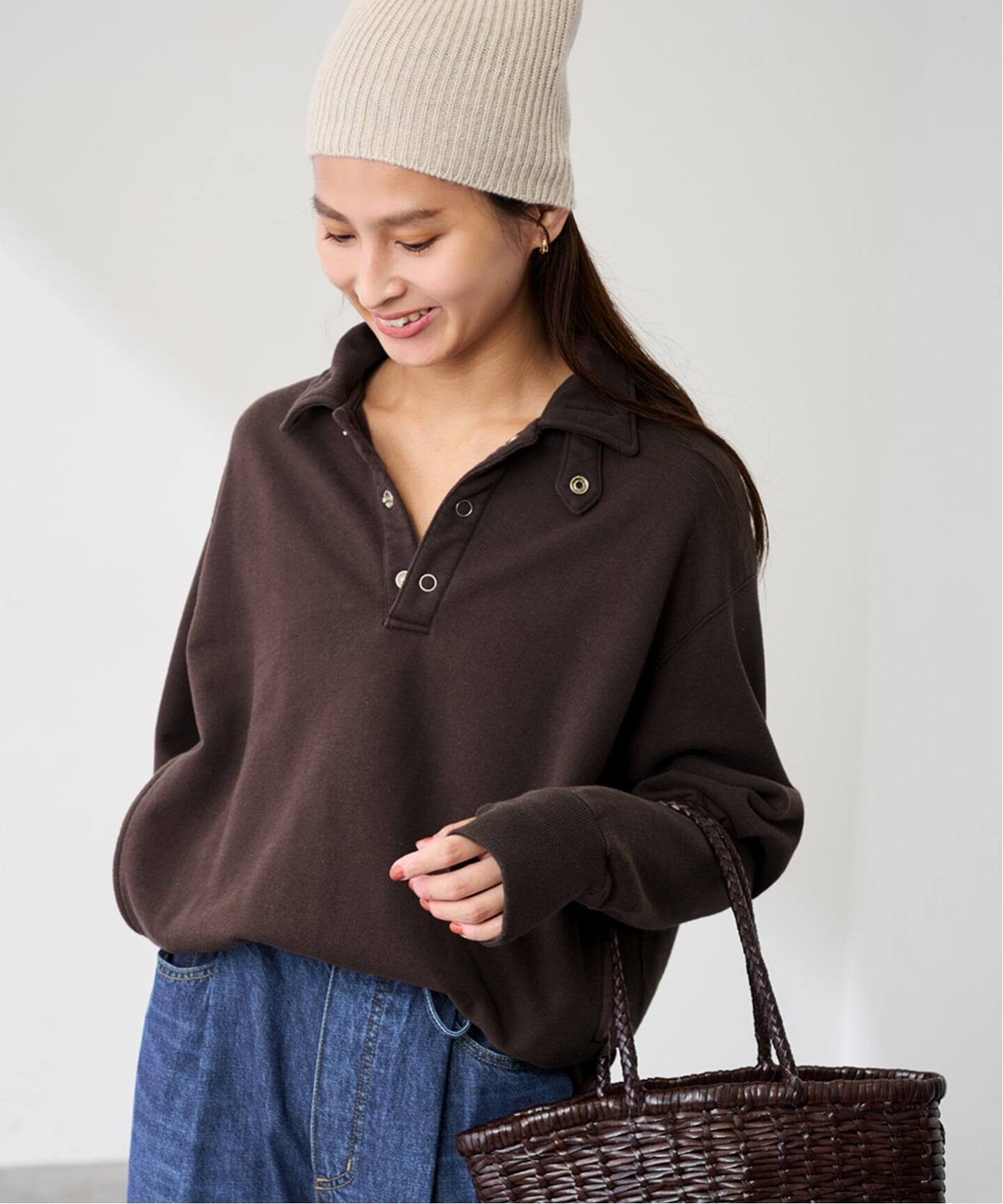 JANE SMITH/ジェーンスミス FROSTING COTTON FLEECE SNAP C