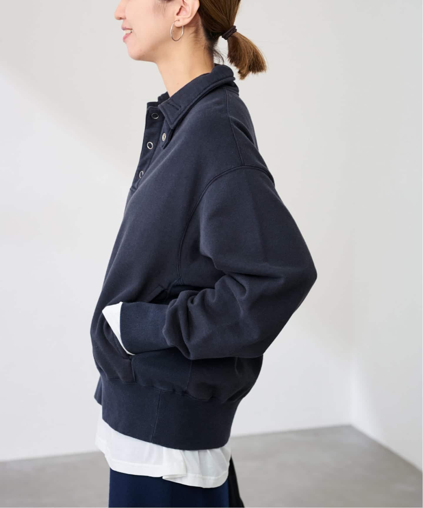 JANE SMITH/ジェーンスミス FROSTING COTTON FLEECE SNAP C