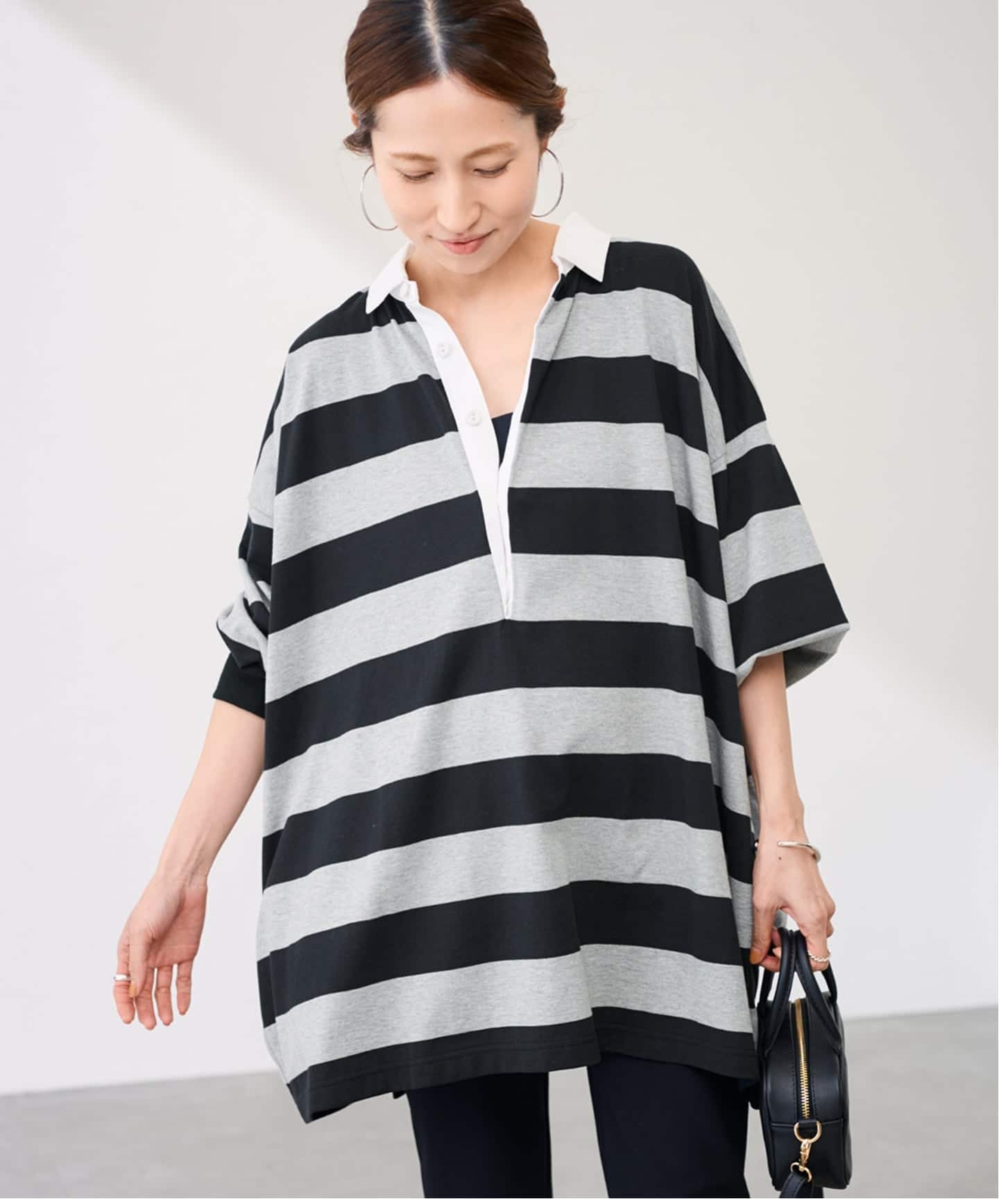 ≪予約≫onit/オニット 別注OVERSIZE ボーダーラガーシャツ（T