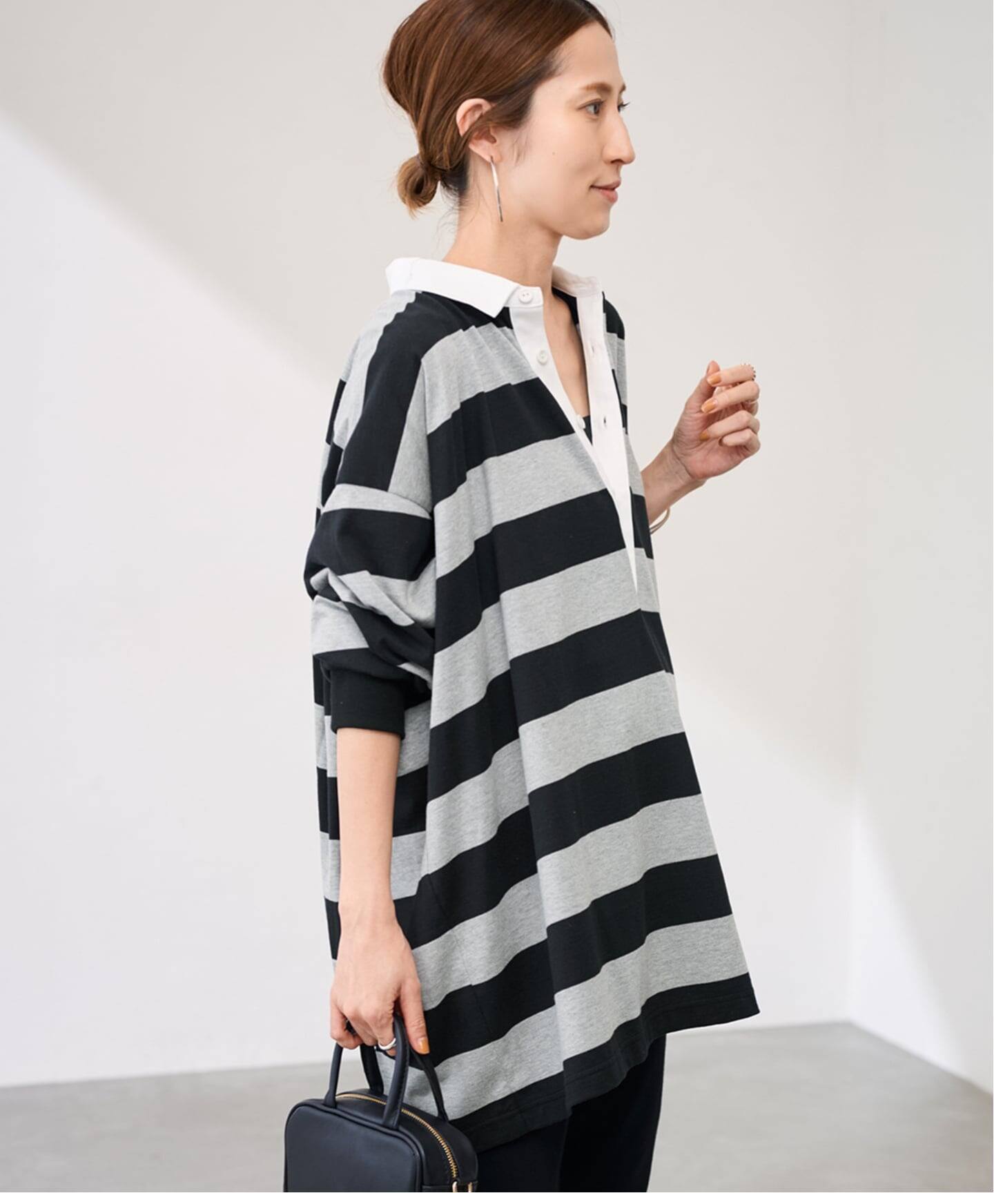 FRAMeWORK onit別注OVERSIZE ボーダーラガーシャツ onit/オニット 別注OVERSIZE ボーダーラガーシャツ（Tシャツ