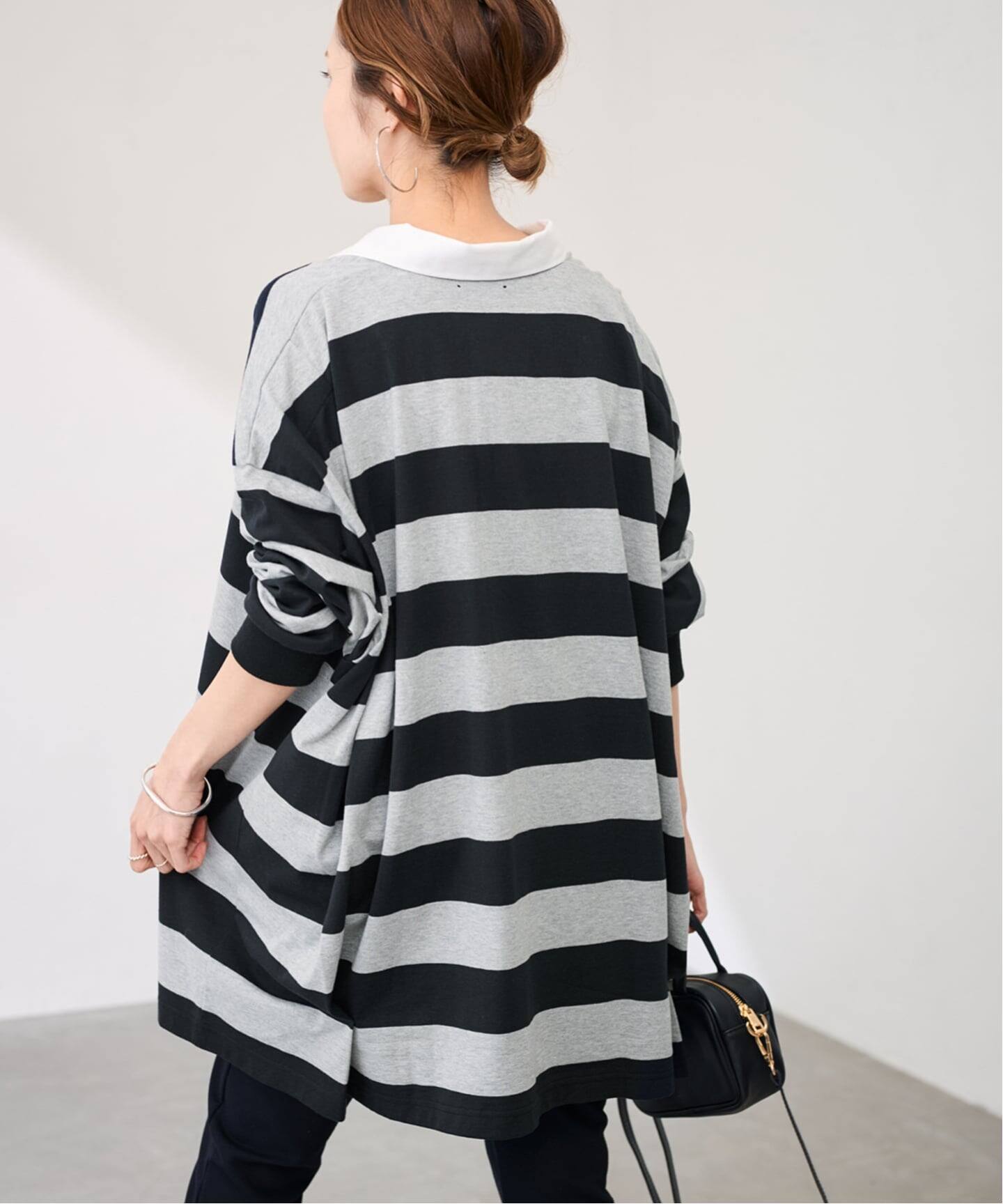 COOTIE PRODUCTIONS ラガーシャツ　ボーダー　オーバーサイズ　M ≪予約≫onit/オニット 別注OVERSIZE ボーダーラガーシャツ（T