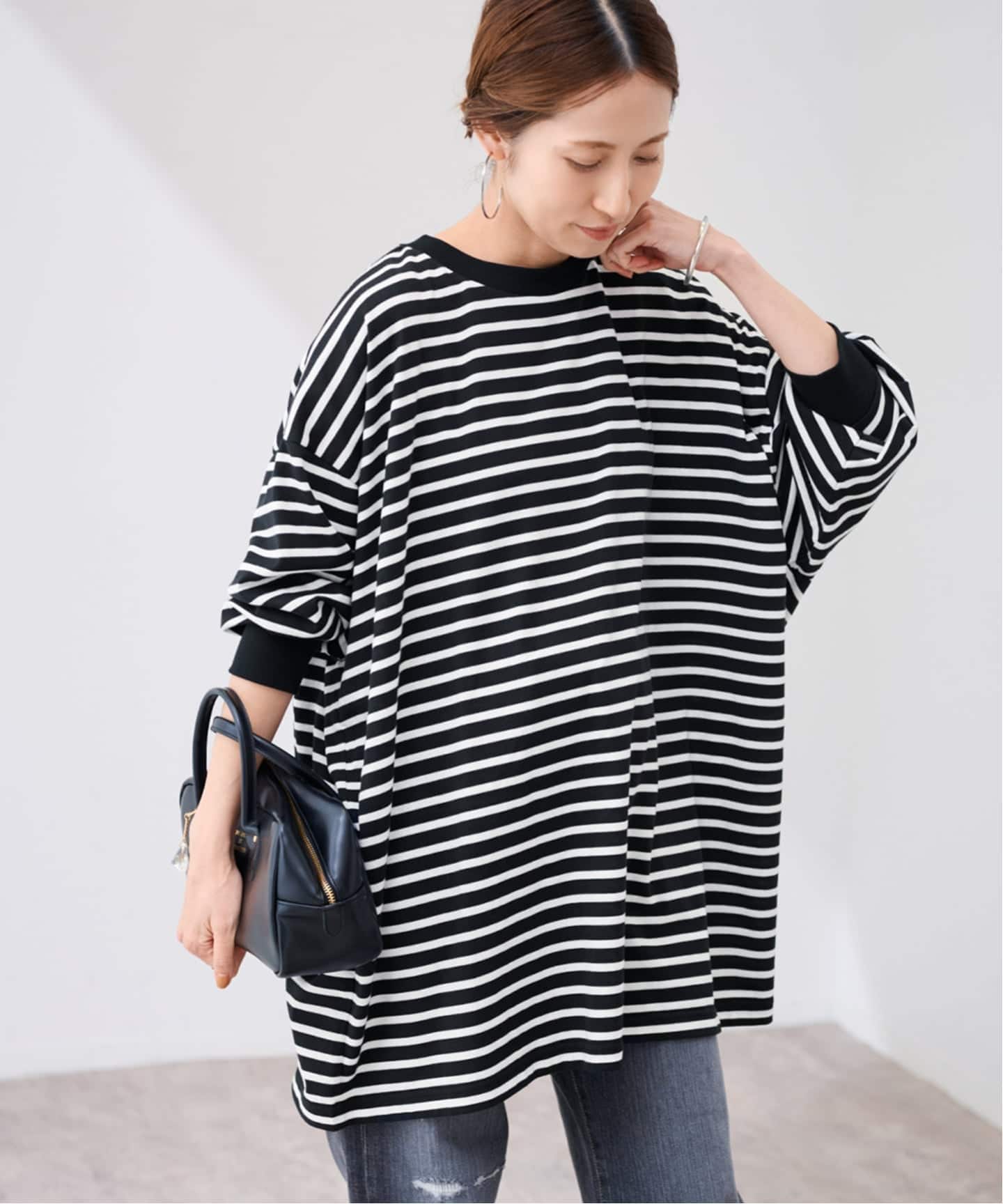 FRAMeWORK onit/オニット別注OVERSIZEボーダーロングスリーブ onit/オニット 別注OVERSIZE ボーダーロングスリーブ（Tシャツ