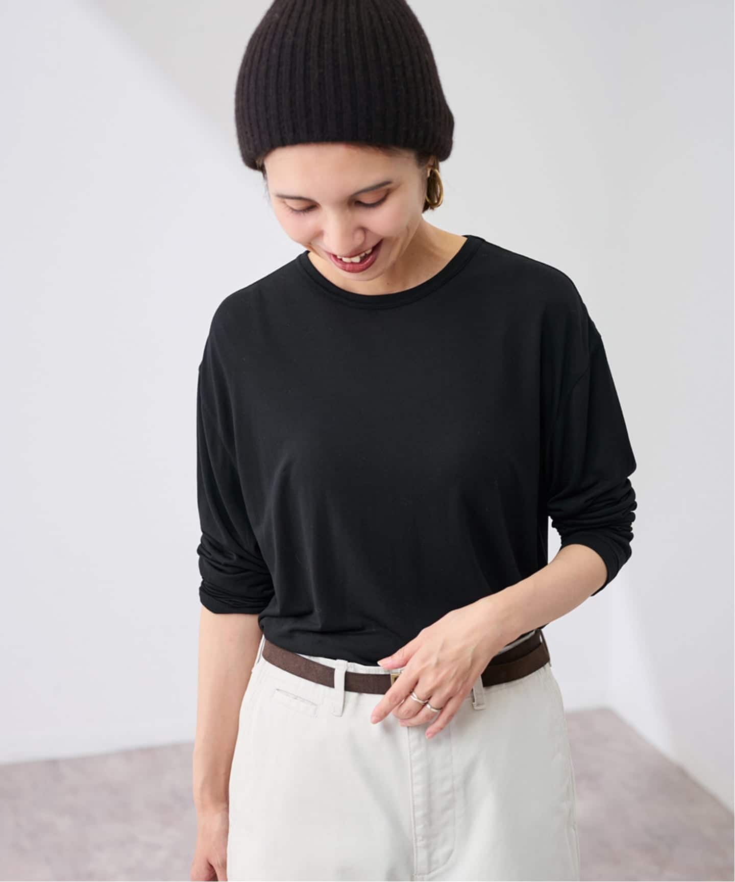 ATON/エイトン MODAL SILK JERSEY CREWNECK PULLOVER（Tシャツ