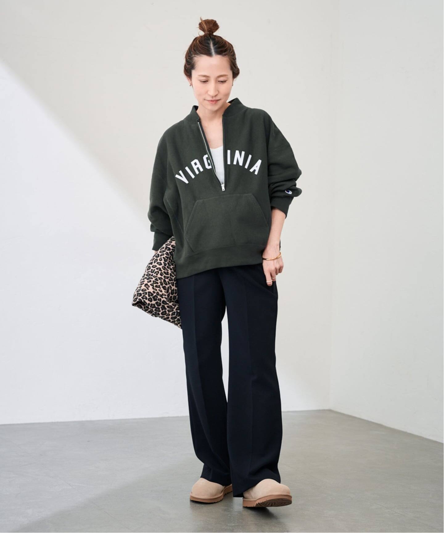 Champion/チャンピオン 別注REVERSE WEAVE11.5OZロゴハーフジップ 