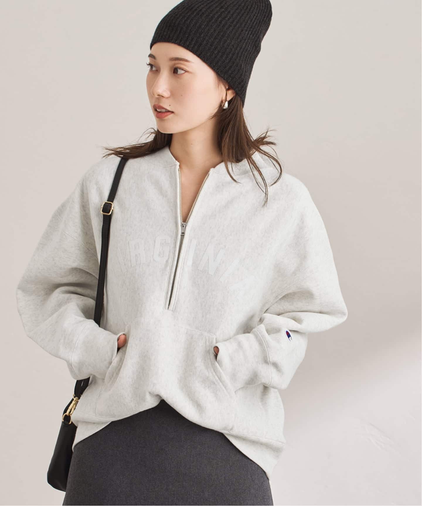 Champion/チャンピオン 別注REVERSE WEAVE11.5OZロゴハーフジップ