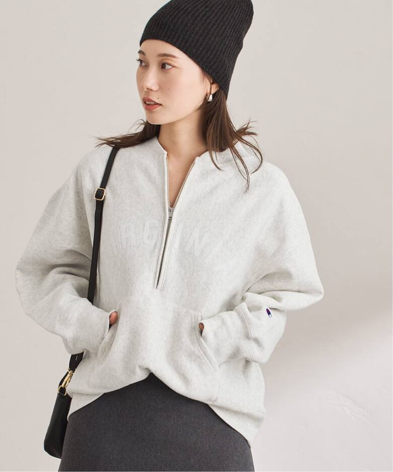 Champion/チャンピオン 別注REVERSE WEAVE11.5OZロゴハーフジップ 