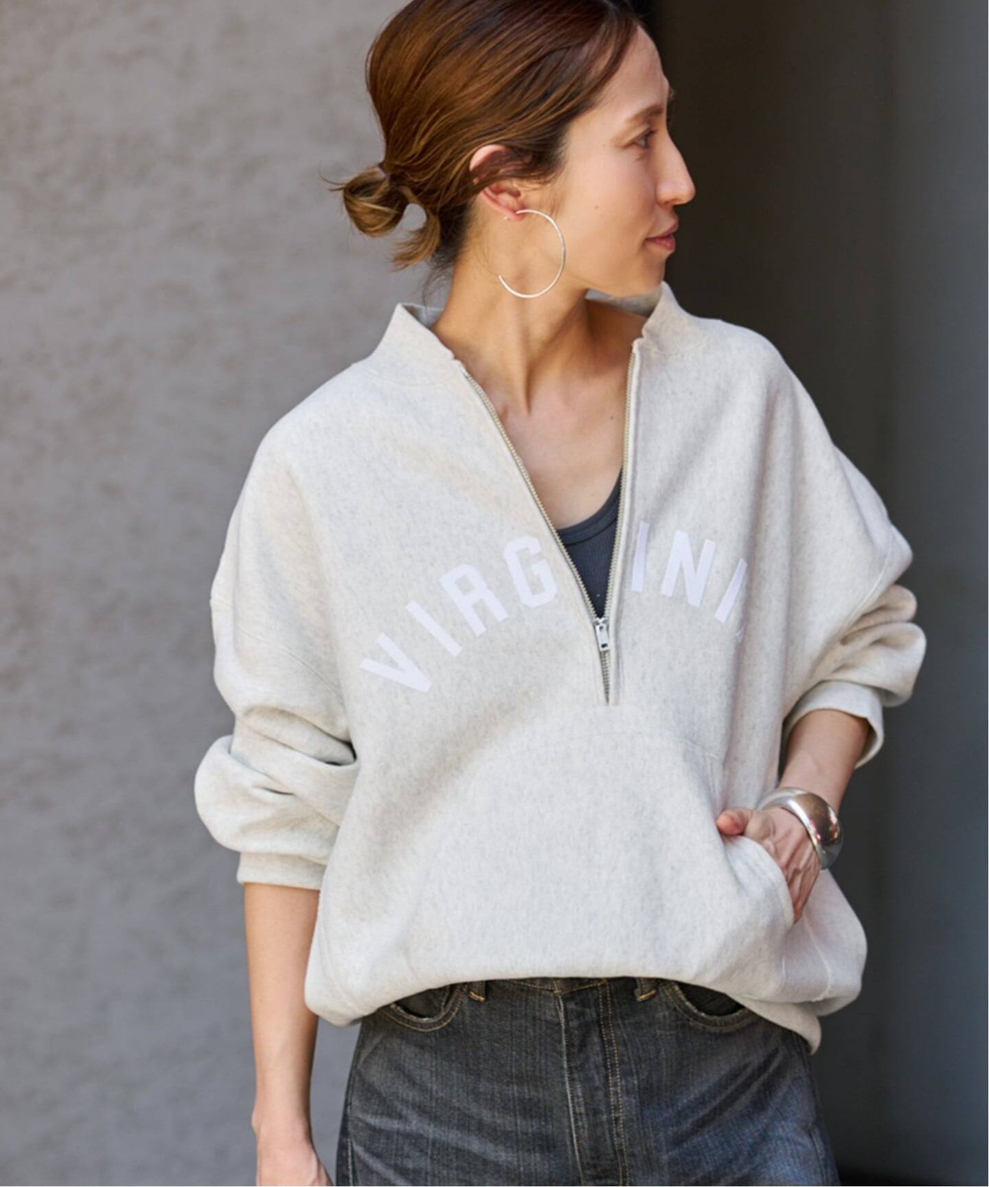 Champion/チャンピオン 別注REVERSE WEAVE11.5OZロゴハーフジップ 