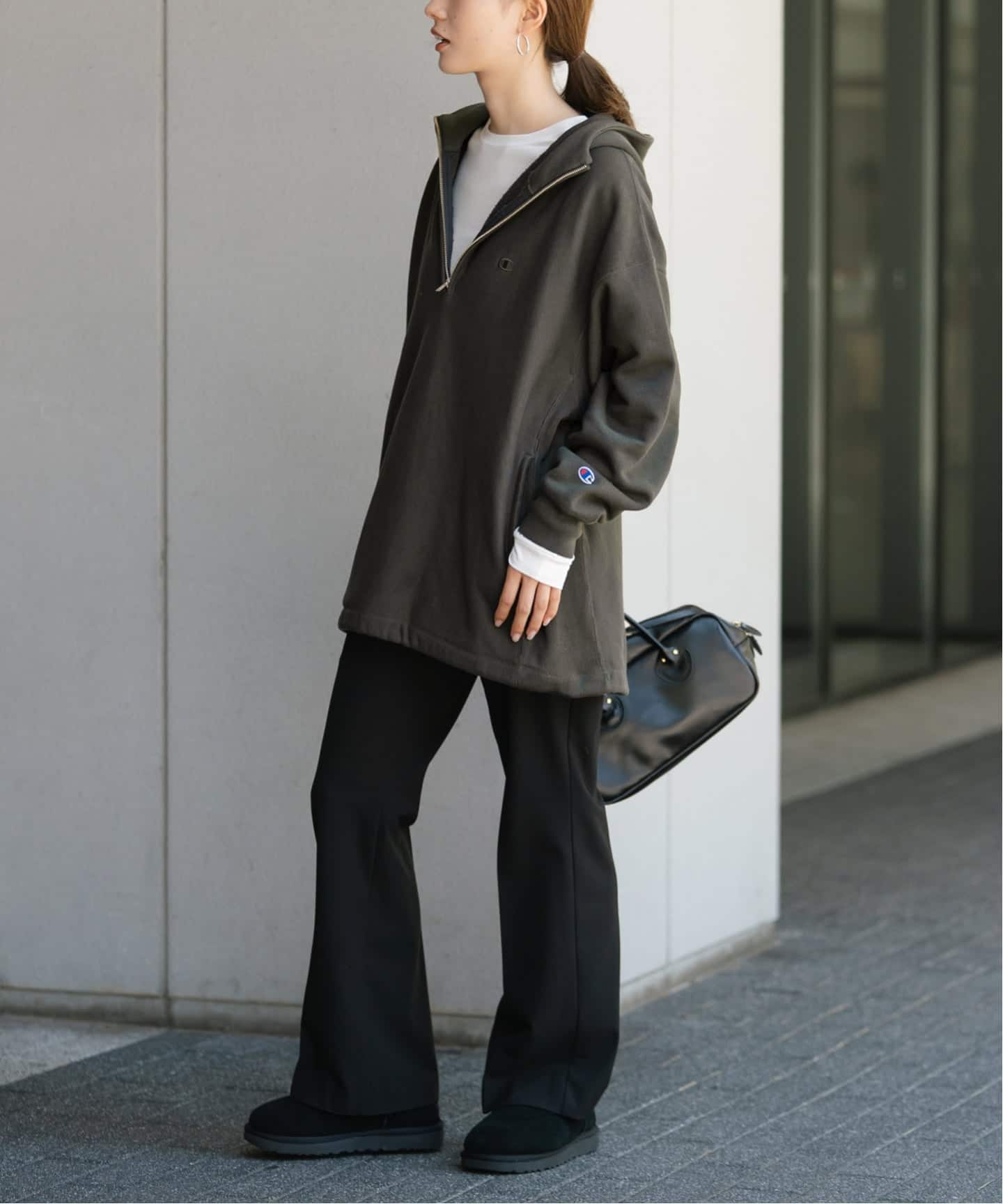 ≪予約≫Champion 別注REVERSE WEAVE11.5OZフードハーフジップ