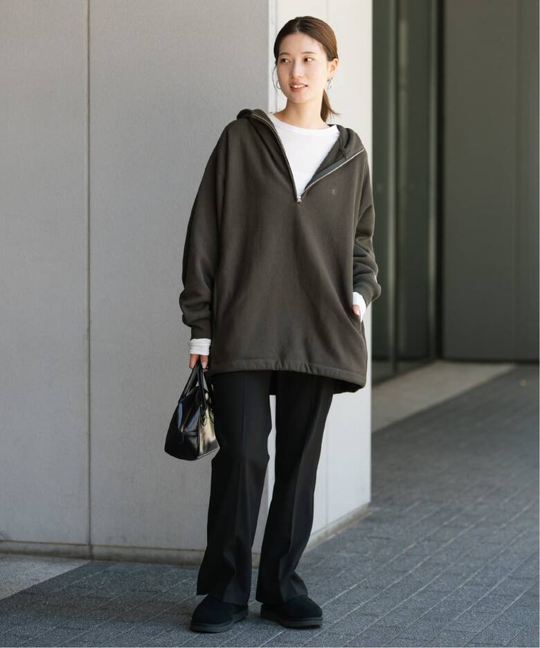 Champion 別注REVERSE WEAVE11.5OZフードハーフジップドロストプル 